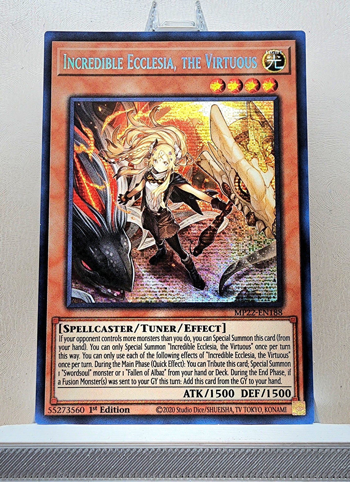 Yugioh! 1x Incredible Ecclesia, the Virtuous (MP22 - Prismatic Secret Rare) 1st Edition