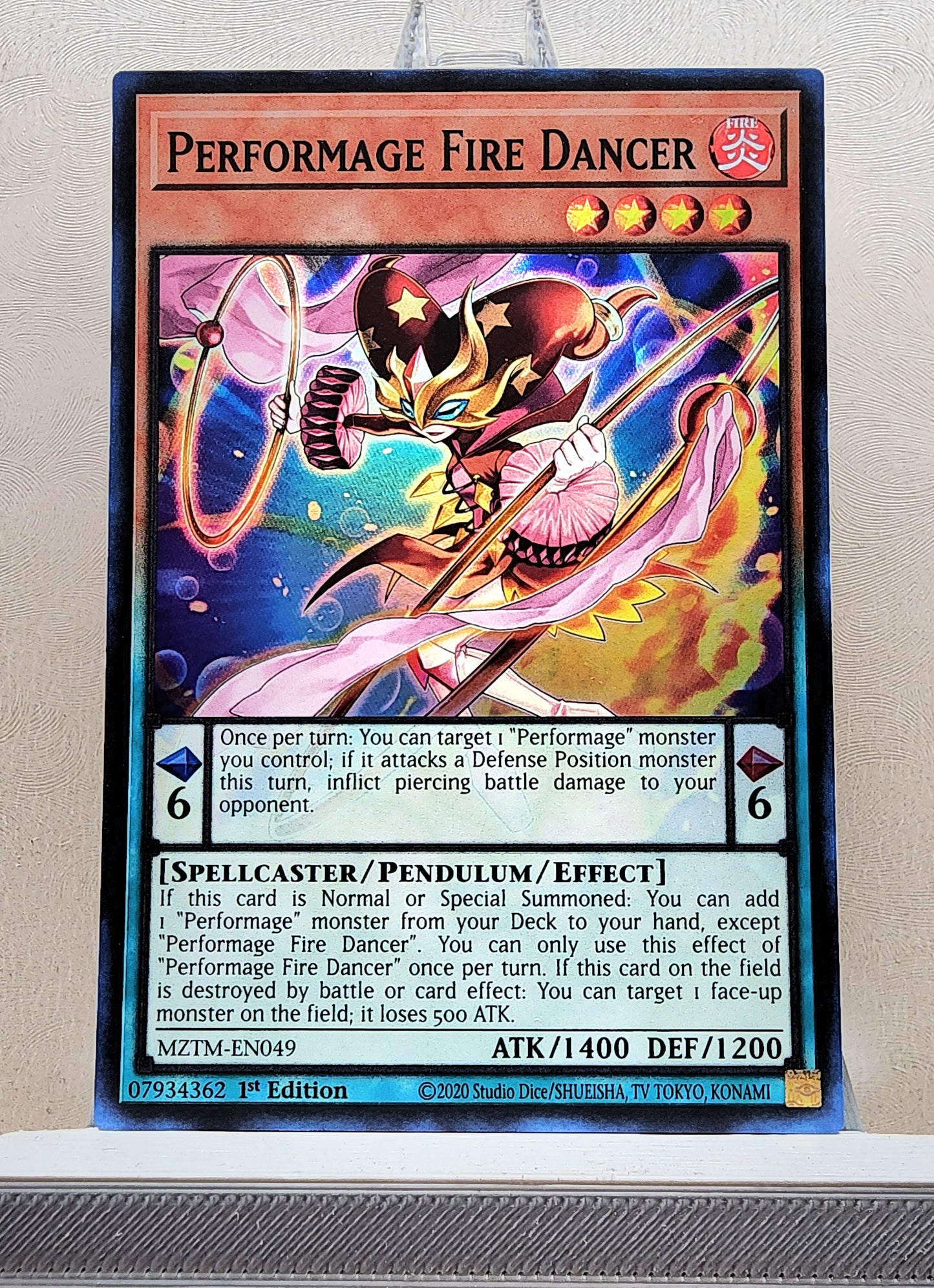 Yugioh! 1x Performage Fire Dancer (MZTM - Super Rare) 1st Edition