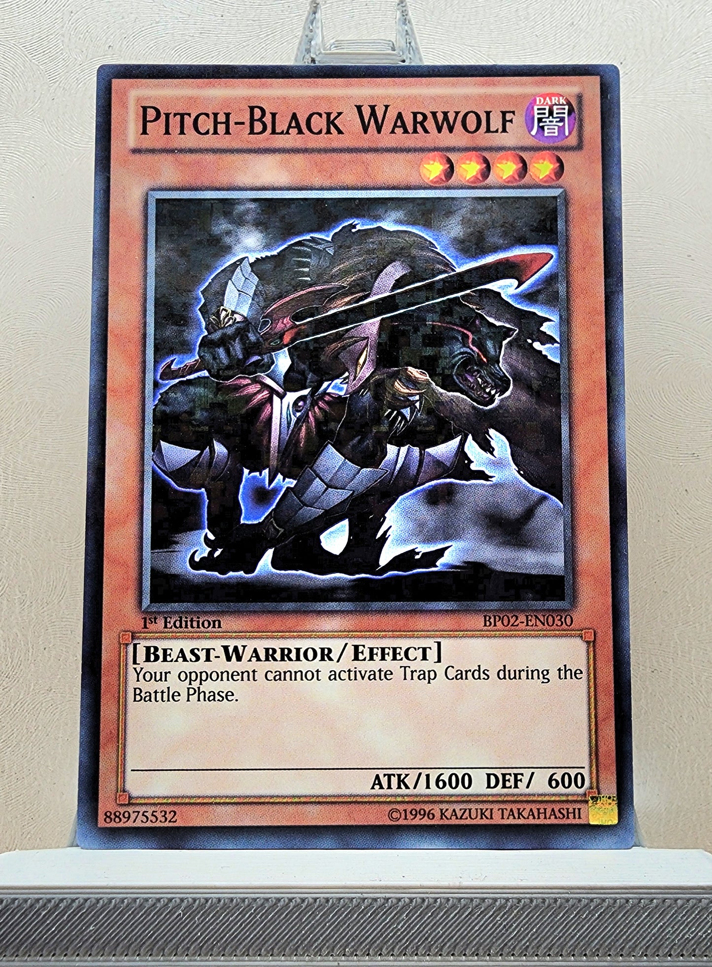 Yugioh! 1x Pitch Black Warwolf (BP02 - Mosaic Rare) 1st Edition