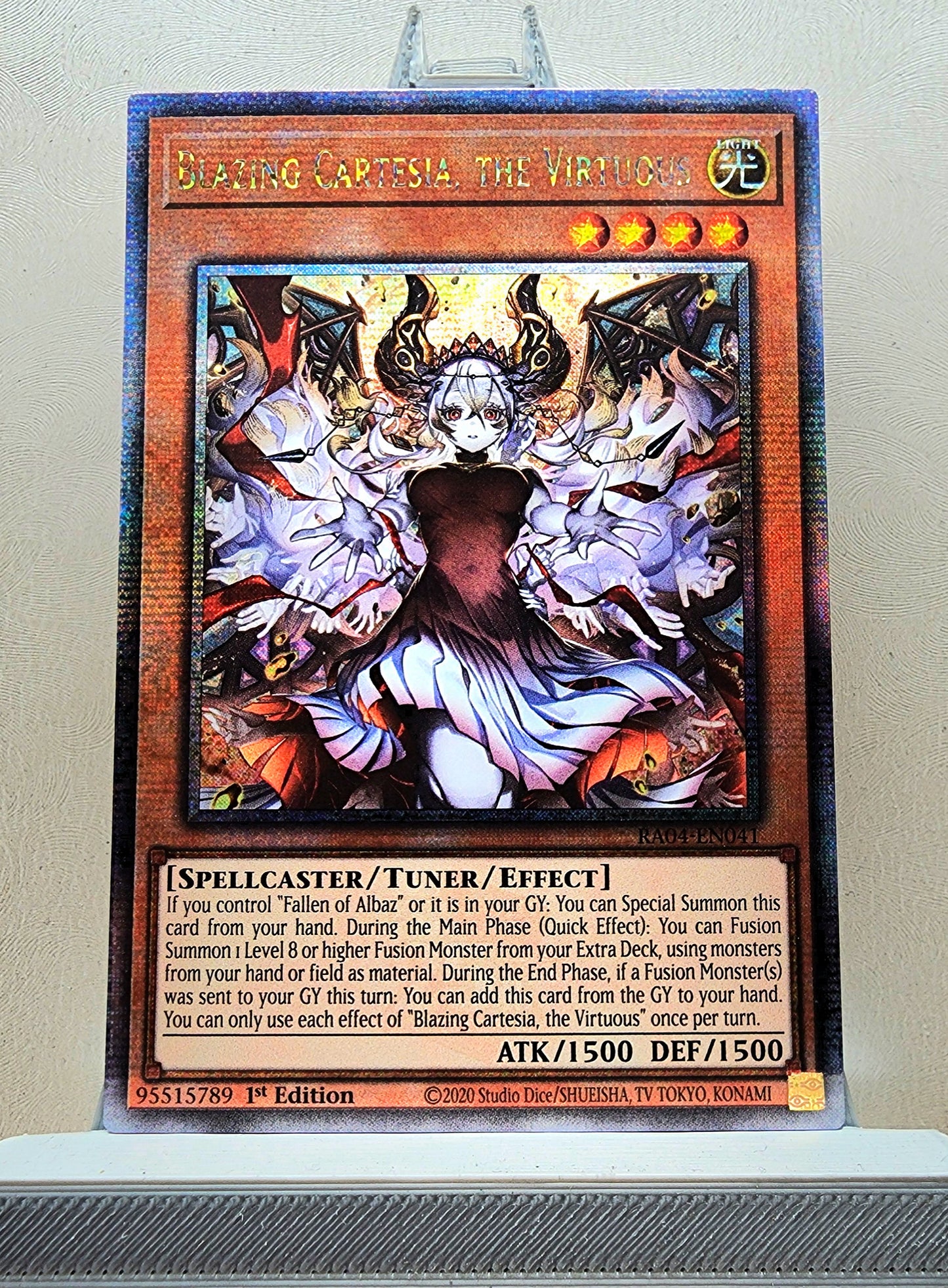Yugioh! 1x Blazing Cartesia, the Virtuous New Art (RA04 - Quarter Century Secret Rare) 1st Edition