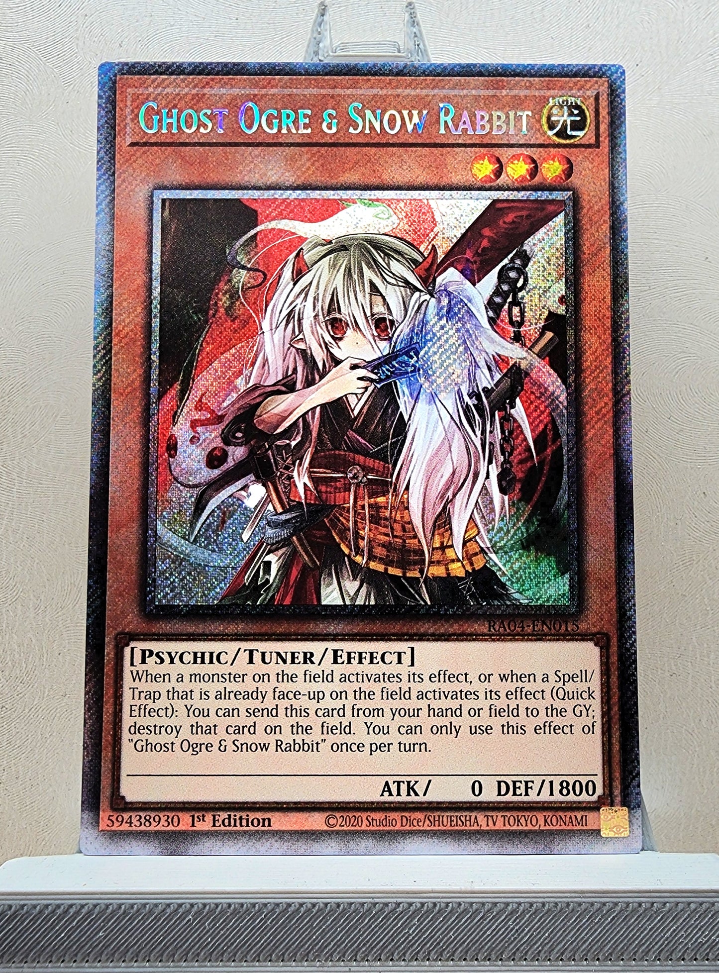 Yugioh! 1x Ghost Ogre & Snow Rabbit (RA04 - Platinum Secret Rare) 1st Edition