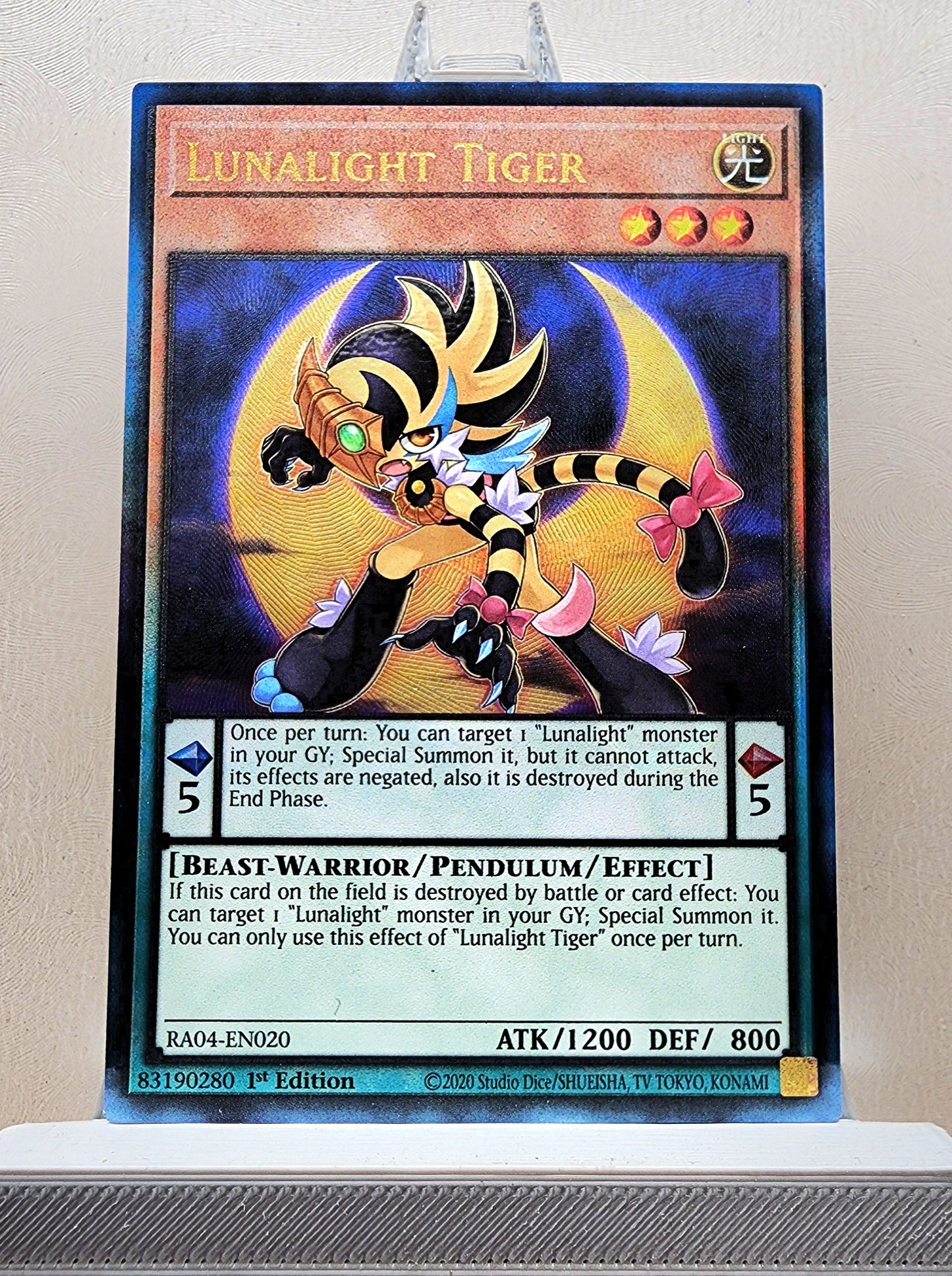 Yugioh! 1x Lunalight Tiger (RA04 - Prismatic Ultimate Rare) 1st Edition