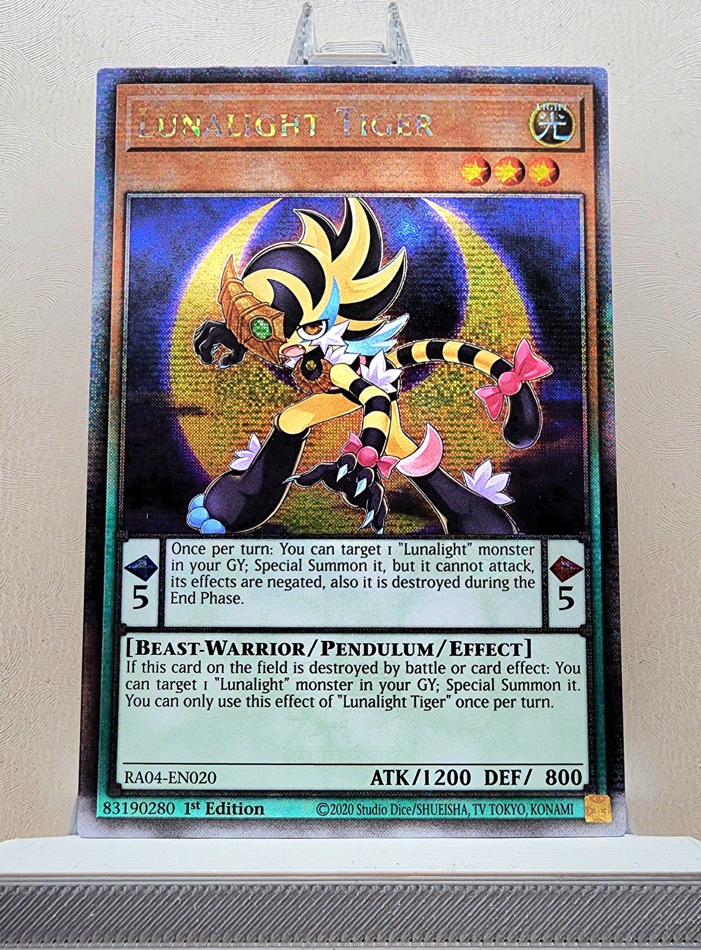 Yugioh! 1x Lunalight Tiger (RA04 - Quarter Century Secret Rare) 1st Edition
