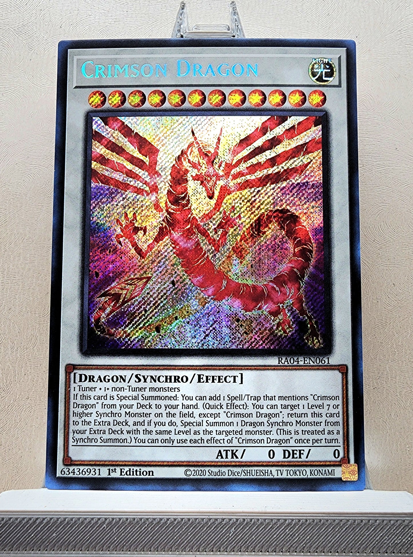 Yugioh! 1x Crimson Dragon (RA04 - Secret Rare) 1st Edition