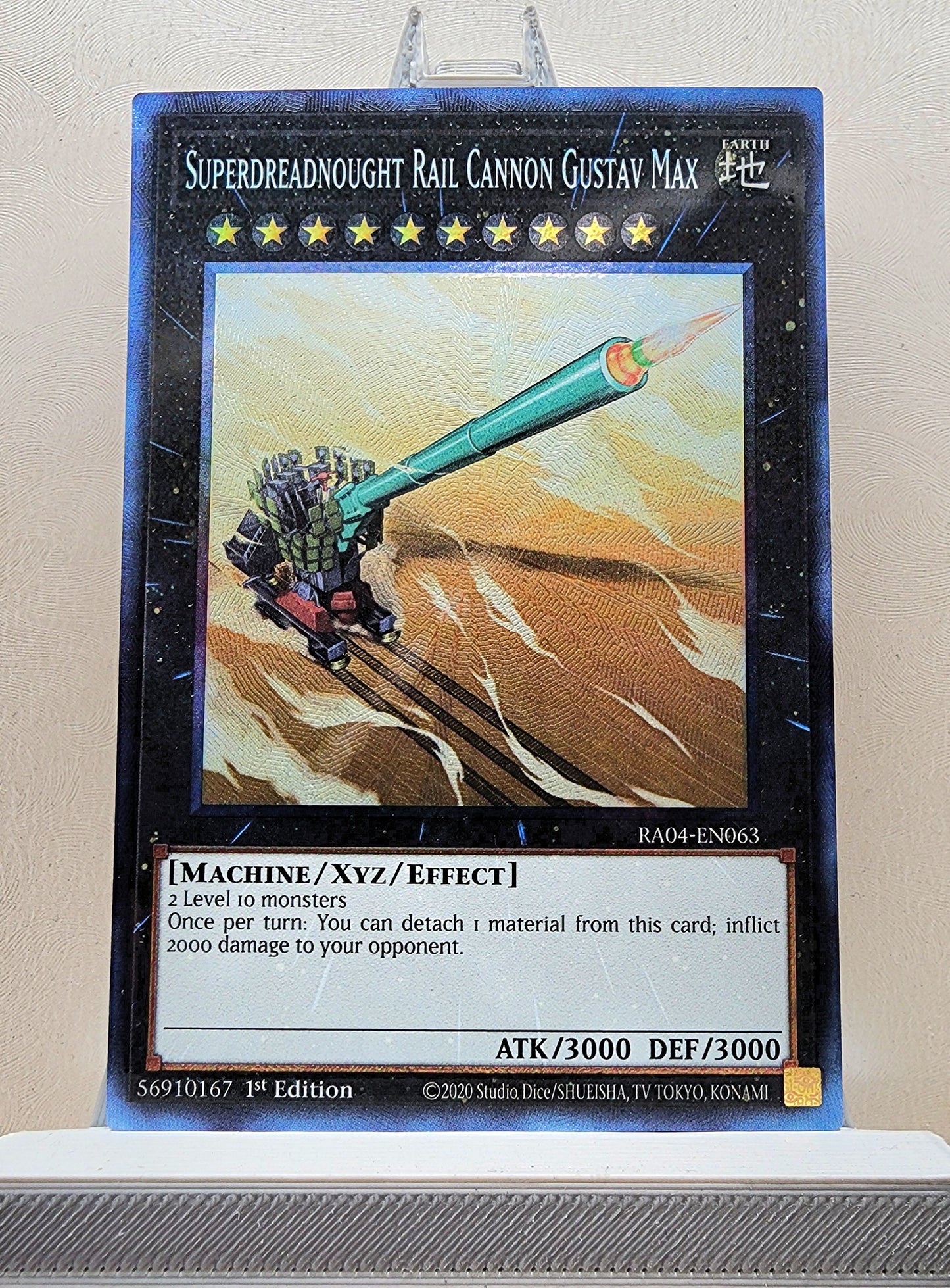 Yugioh! 1x Superdreadnought Rail Cannon Gustav Max (RA04 - Prismatic Collectors Rare) 1st Edition
