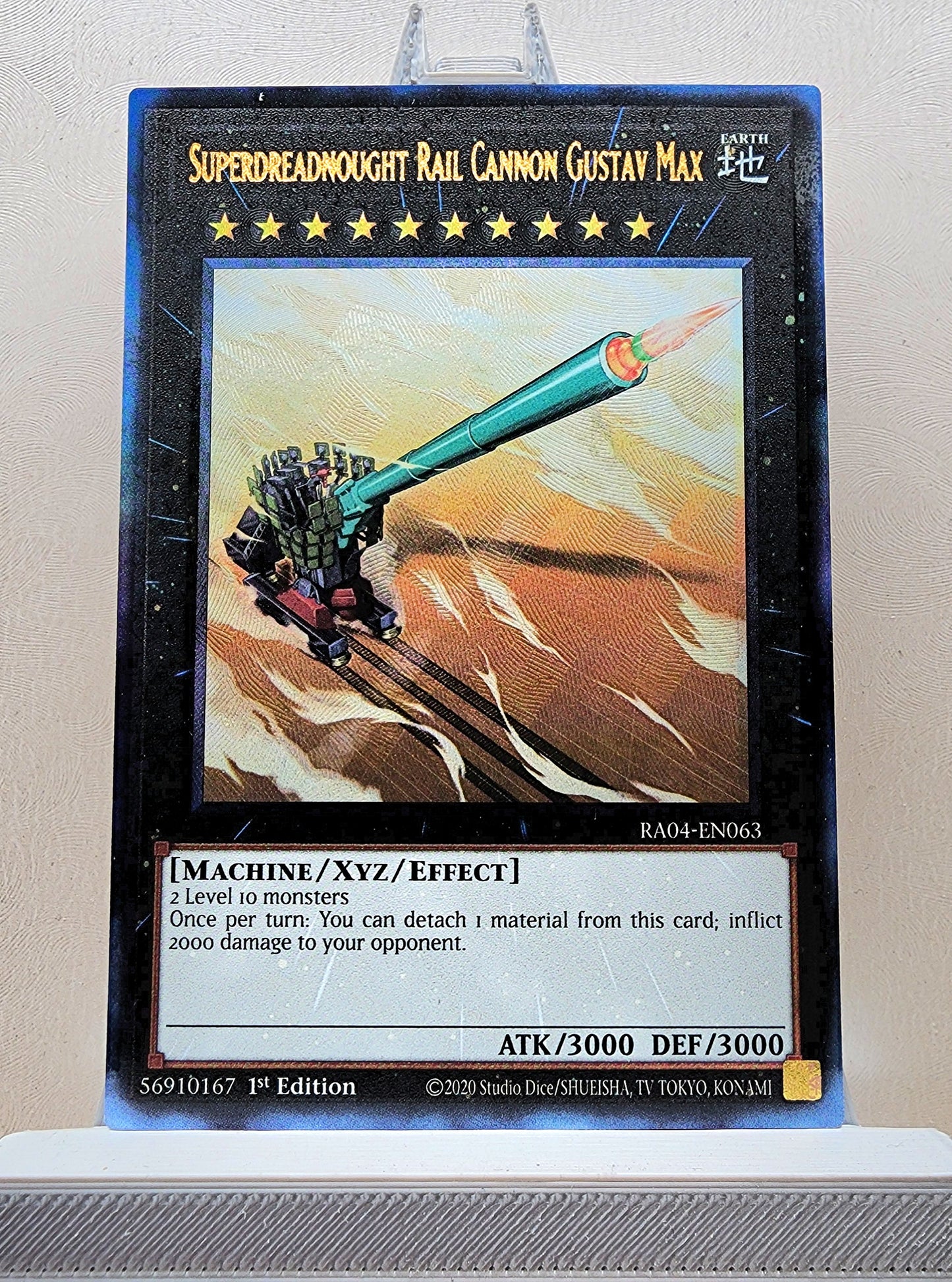 Yugioh! 1x Superdreadnought Rail Cannon Gustav Max (RA04 - Prismatic Ultimate Rare) 1st Edition