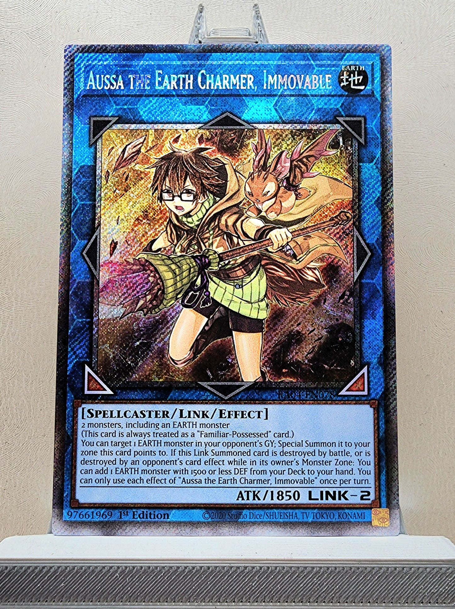 Yugioh! 1x Aussa the Earth Charmer, Immovable (RA04 - Platinum Secret Rare) 1st Edition
