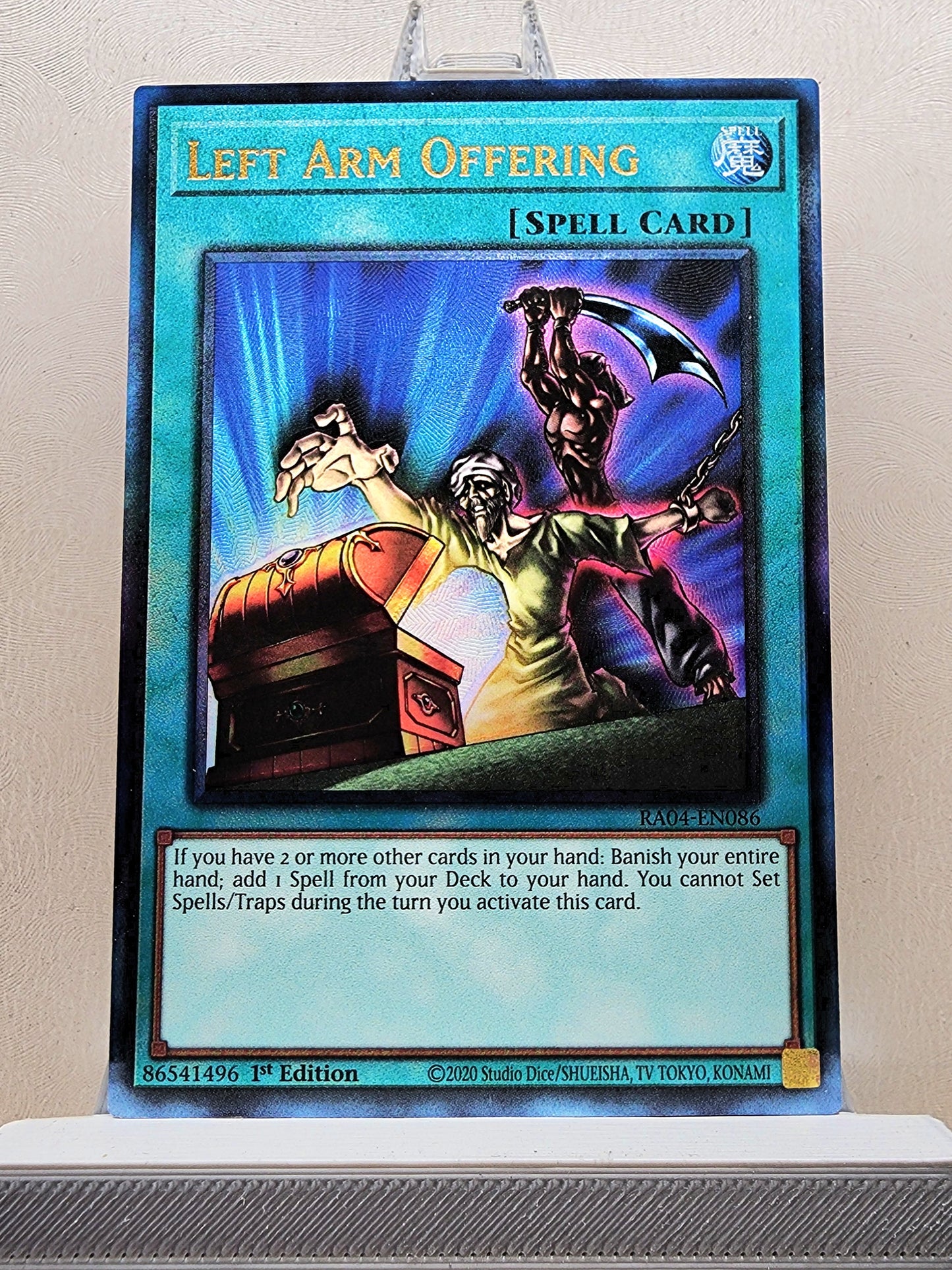 Yugioh! 1x Left Arm Offering (RA04 - Prismatic Ultimate Rare) 1st Edition
