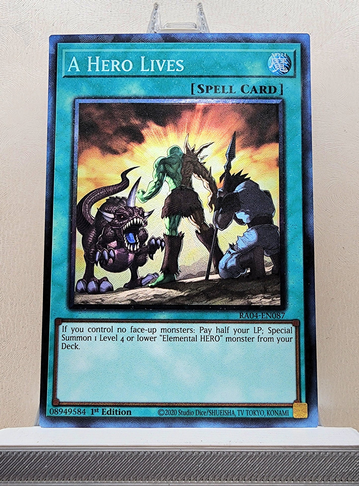 Yugioh! 1x A Hero Lives (RA04 - Prismatic Collectors Rare) 1st Edition