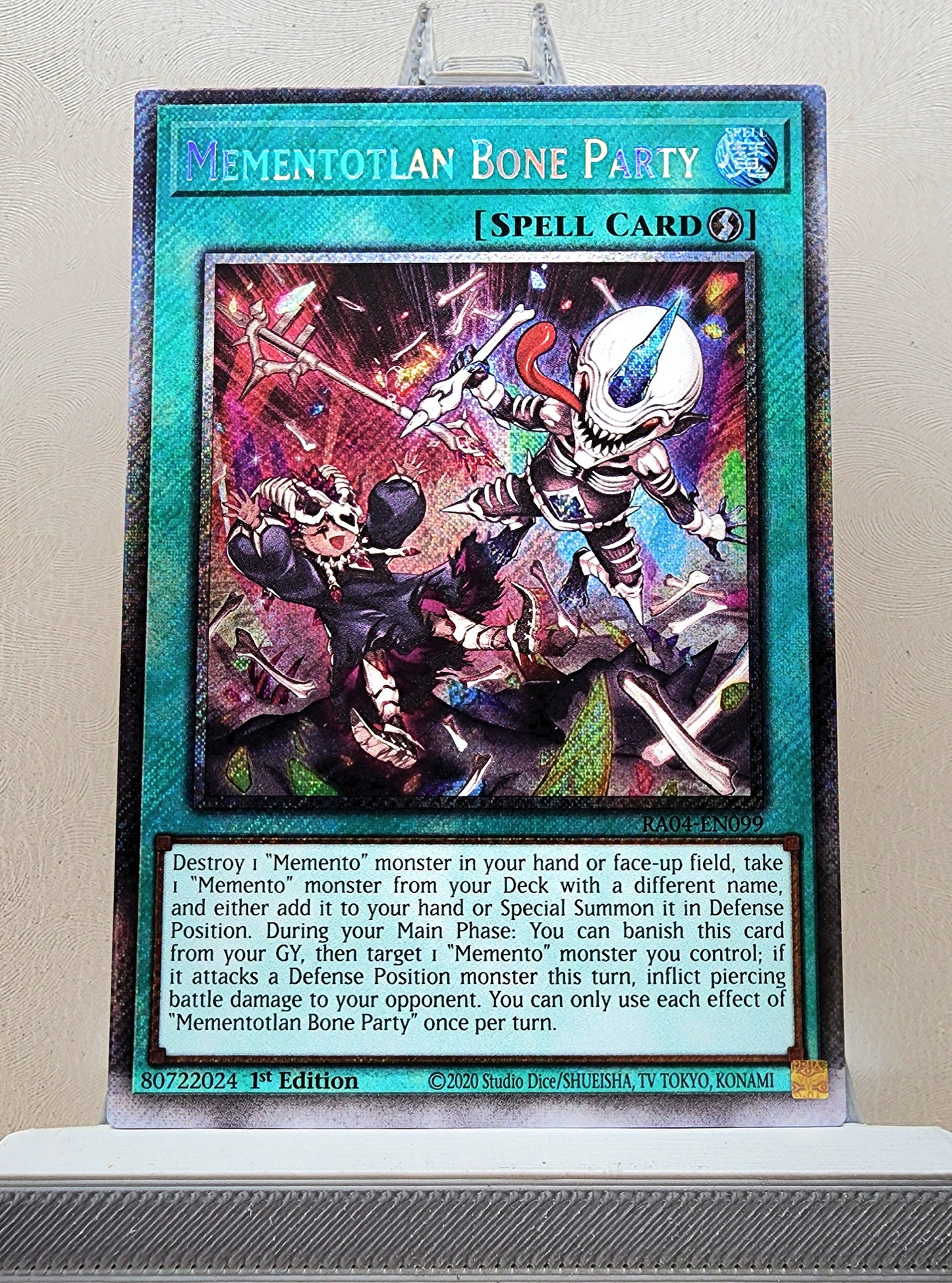 Yugioh! 1x Mementotlan Bone Party (RA04 - Platinum Secret Rare) 1st Edition