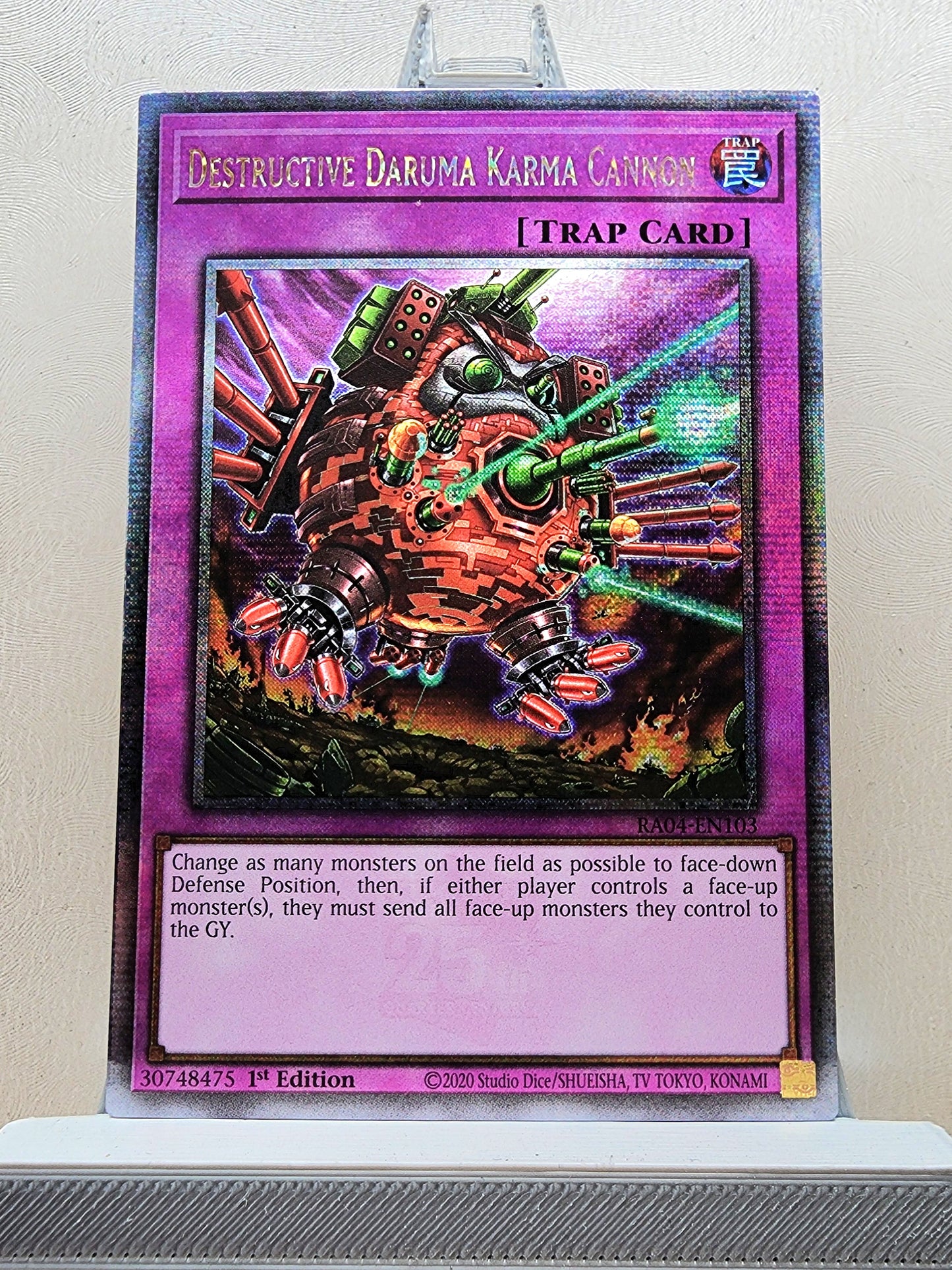 Yugioh! 1x Destructive Daruma Karma Cannon (RA04 - Quarter Century Secret Rare) 1st Edition