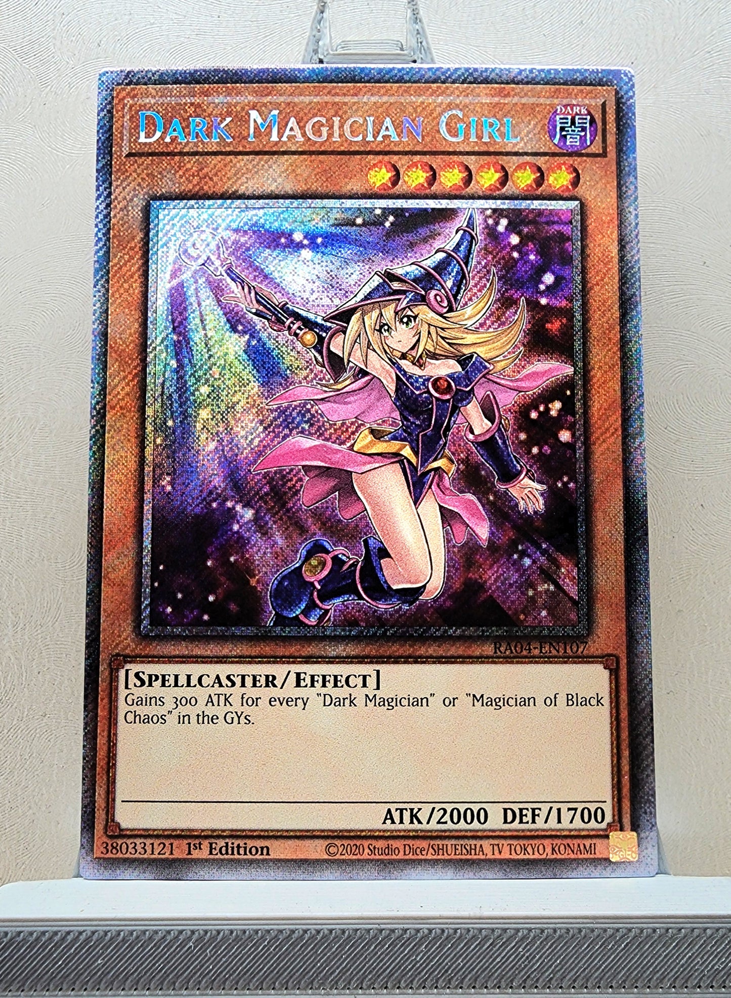 Yugioh! 1x Dark Magician Girl 7th Art (RA04 - Platinum Secret Rare) 1st Edition