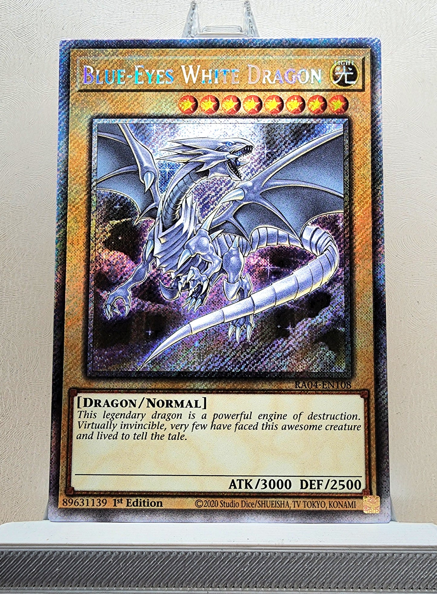 Yugioh! 1x Blue-Eyes White Dragon 8th Art (RA04 - Platinum Secret Rare) 1st Edition