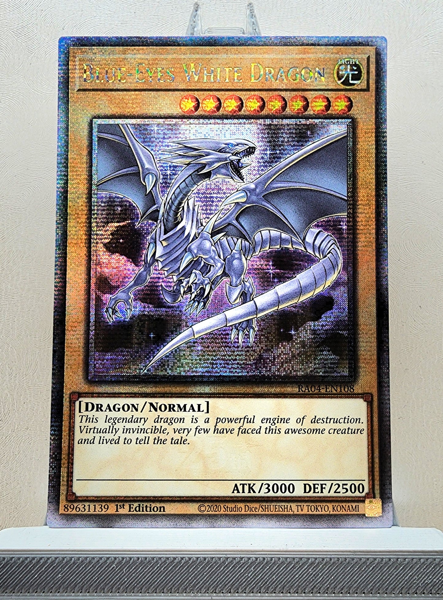 Yugioh! 1x Blue-Eyes White Dragon 8th Art (RA04 - Quarter Century Secret Rare) 1st Edition