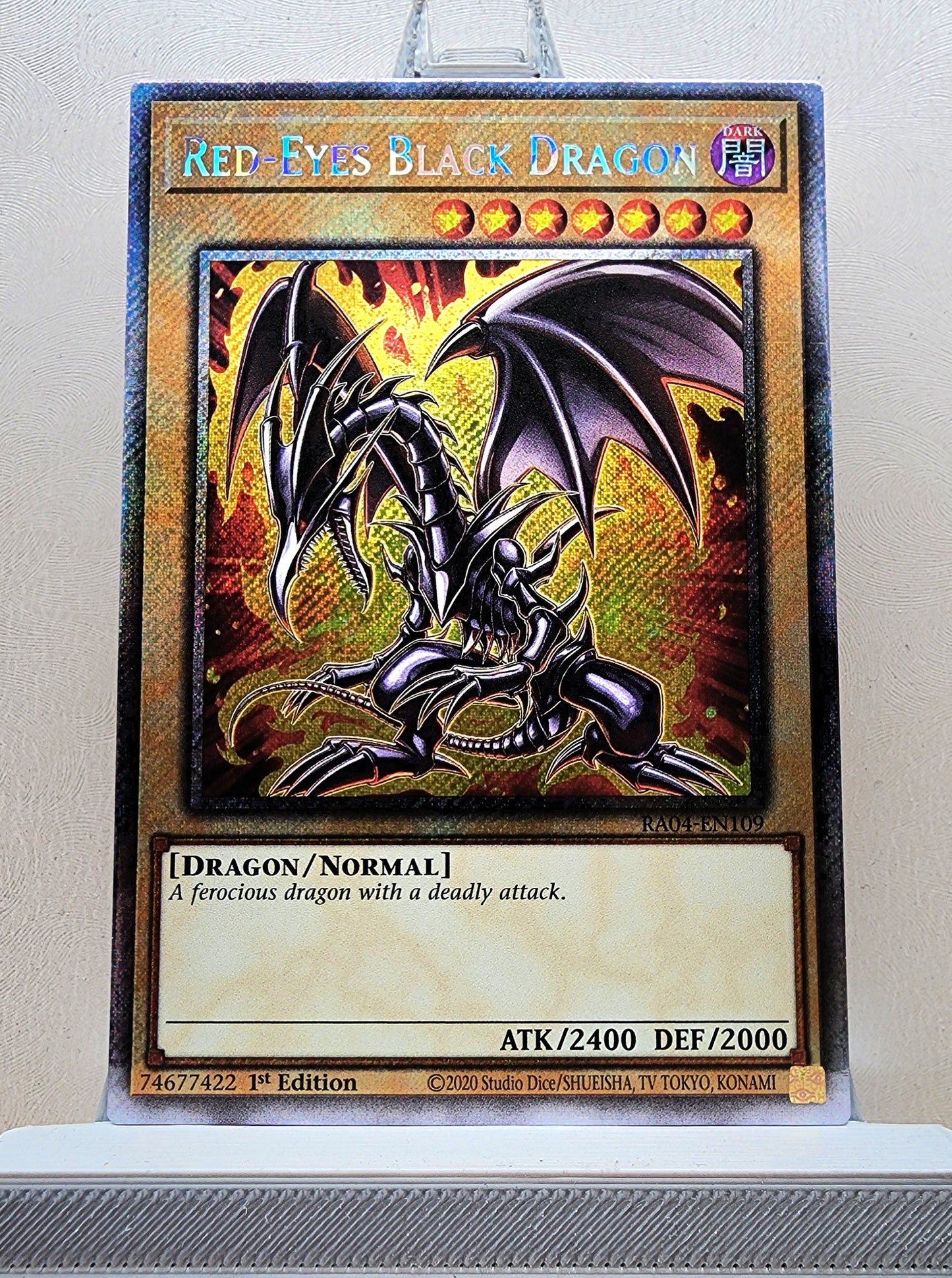 Yugioh! 1x Red-Eyes Black Dragon 7th Art (RA04 - Platinum Secret Rare) 1st Edition