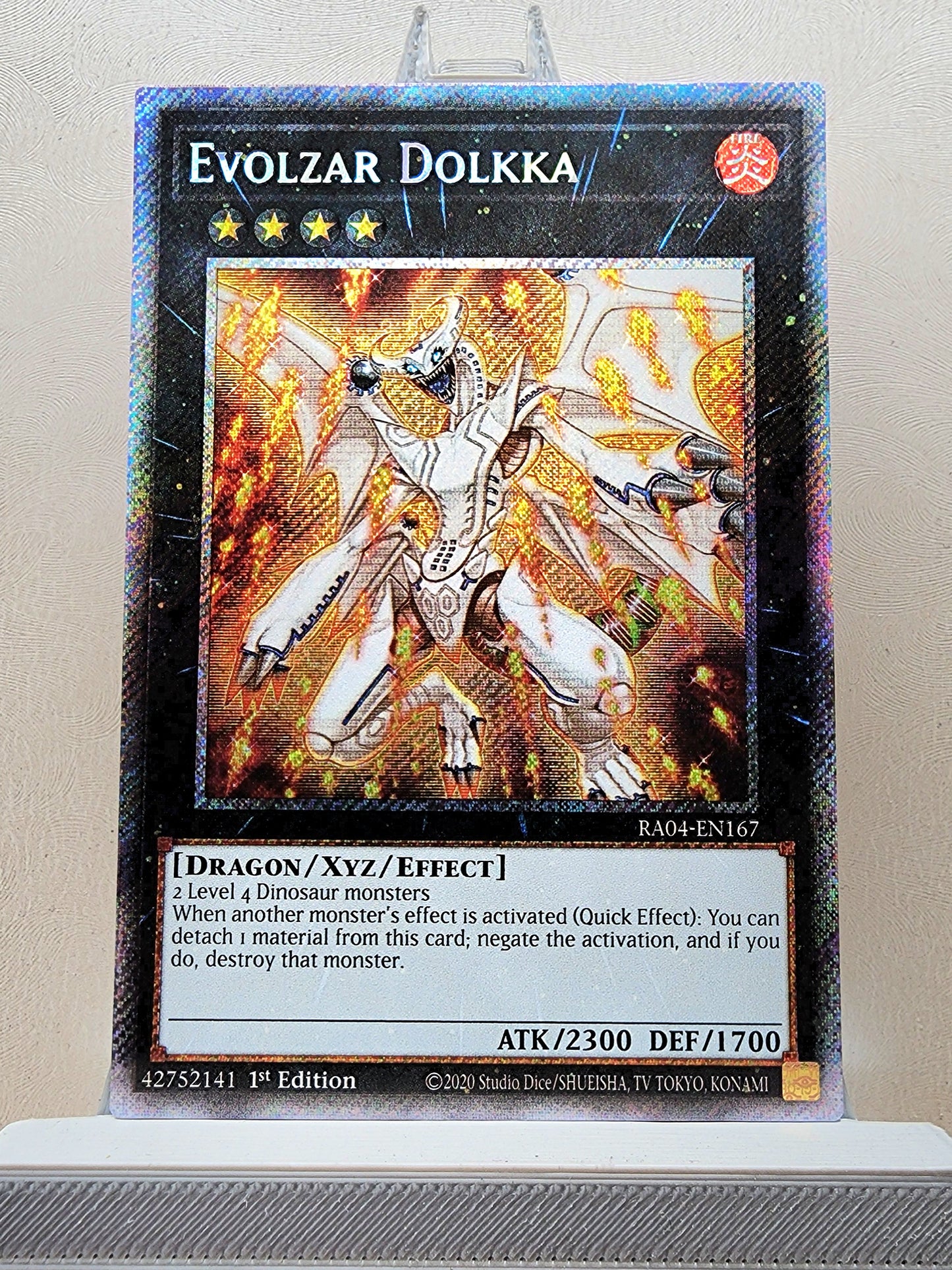 Yugioh! 1x Evolzar Dolkka (RA04 - Platinum Secret Rare) 1st Edition