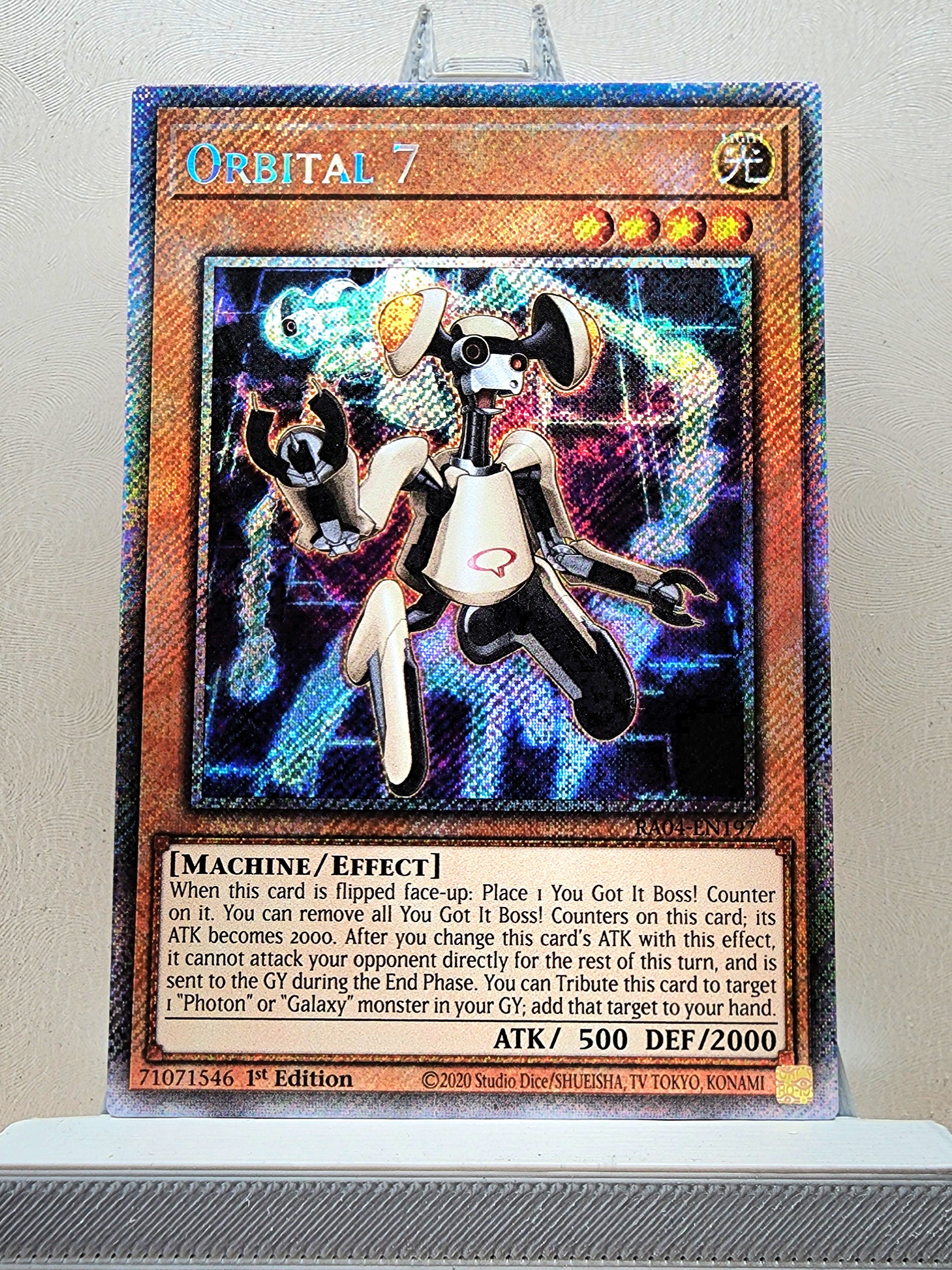 Yugioh! 1x Orbital 7 (RA04 - Platinum Secret Rare) 1st Edition KAWAIII SUSHI Yugioh! 1x Orbital 7 (RA04 - Platinum Secret Rare) 1st Edition KAWAIII SUSHI