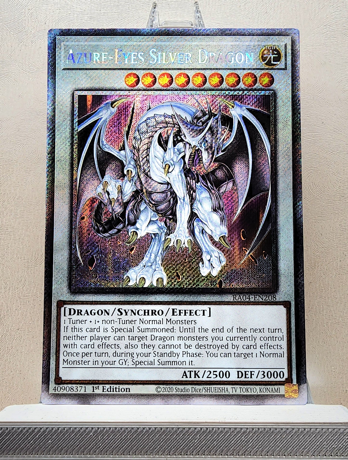 Yugioh! 1x Azure-Eyes Silver Dragon (RA04 - Platinum Secret Rare) 1st Edition