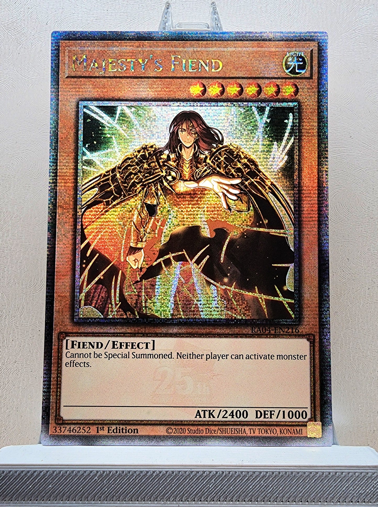 Yugioh! 1x Majesty's Fiend (RA04 - Quarter Century Secret Rare) 1st Edition