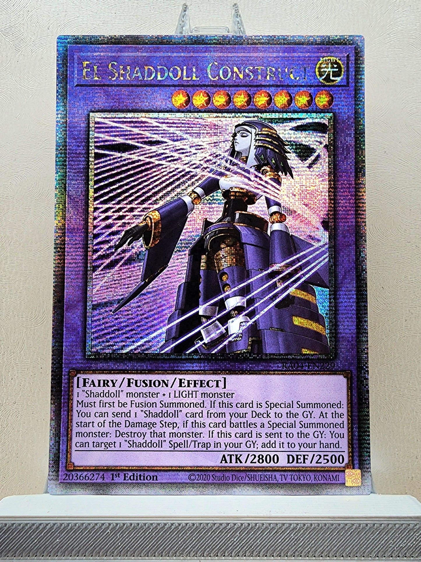 Yugioh! 1x El Shaddoll Construct Alt Art (RA04 - Quarter Century Secret Rare) 1st Edition