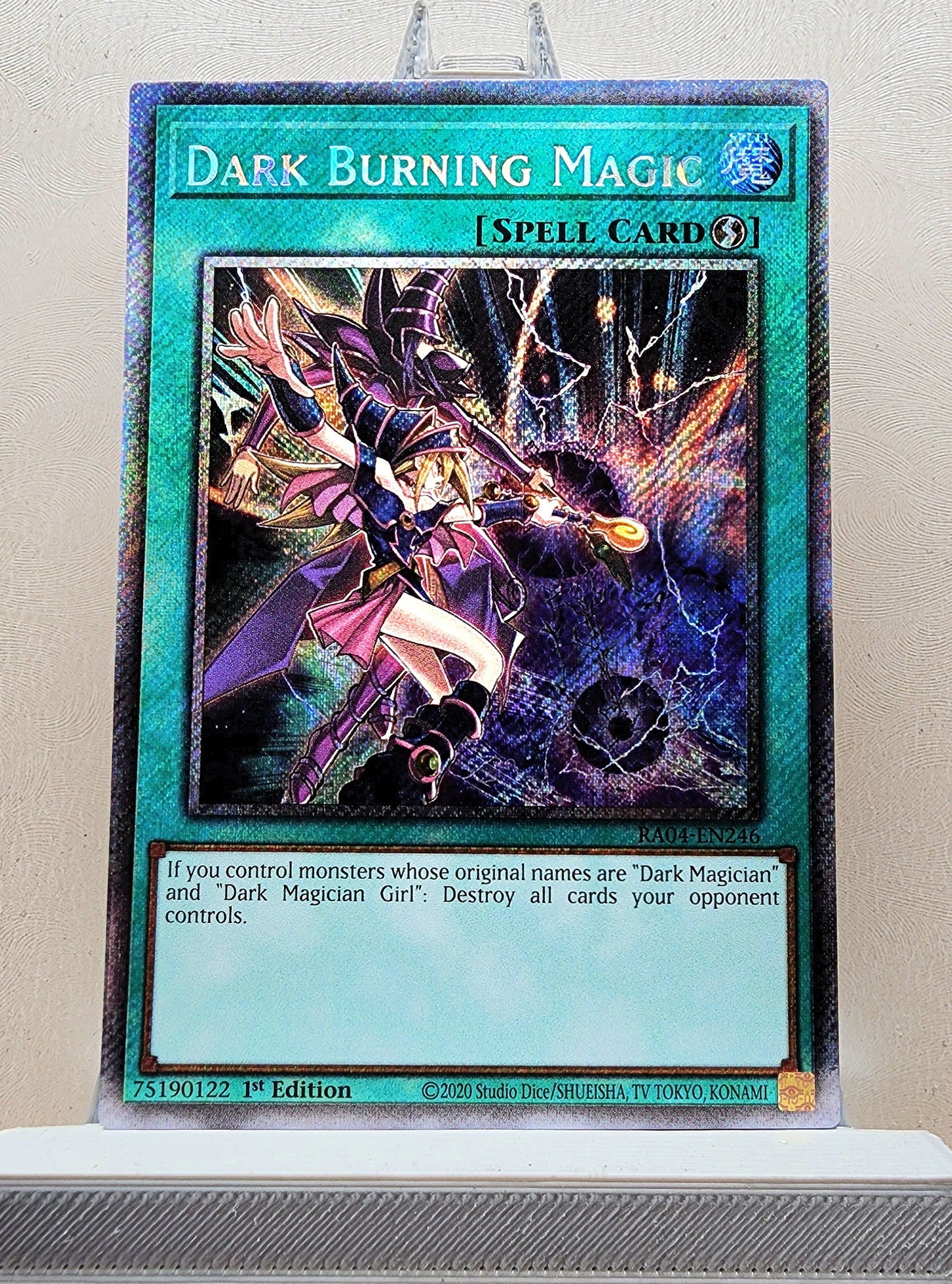 Yugioh! 1x Dark Burning Magic (RA04 - Platinum Secret Rare) 1st Edition
