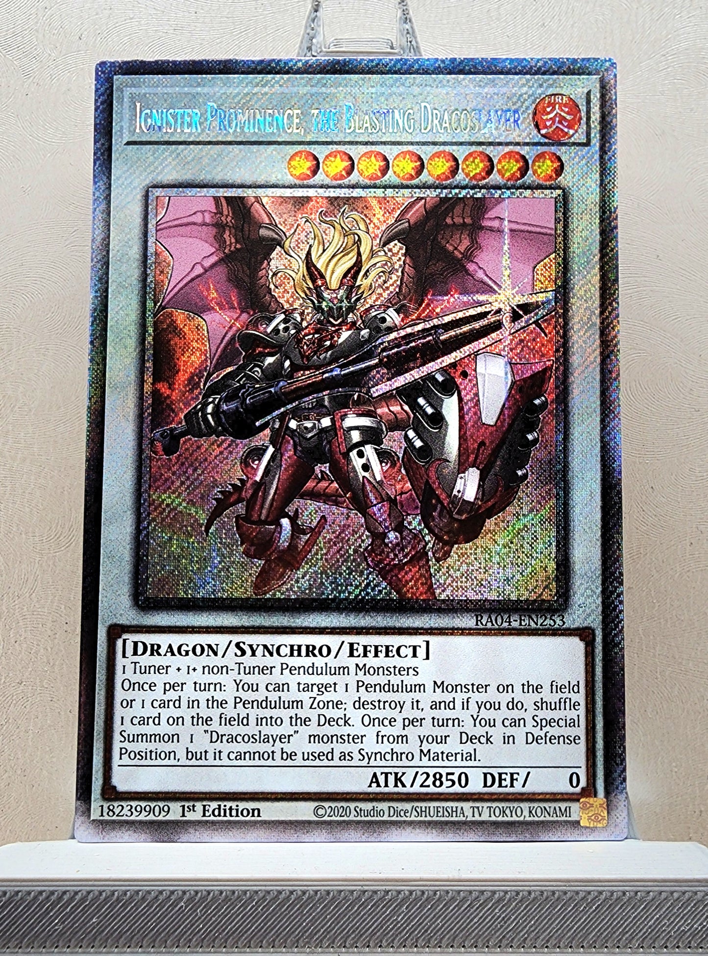 Yugioh! 1x Ignister Prominence, the Blasting Dracoslayer (RA04 - Platinum Secret Rare) 1st Edition