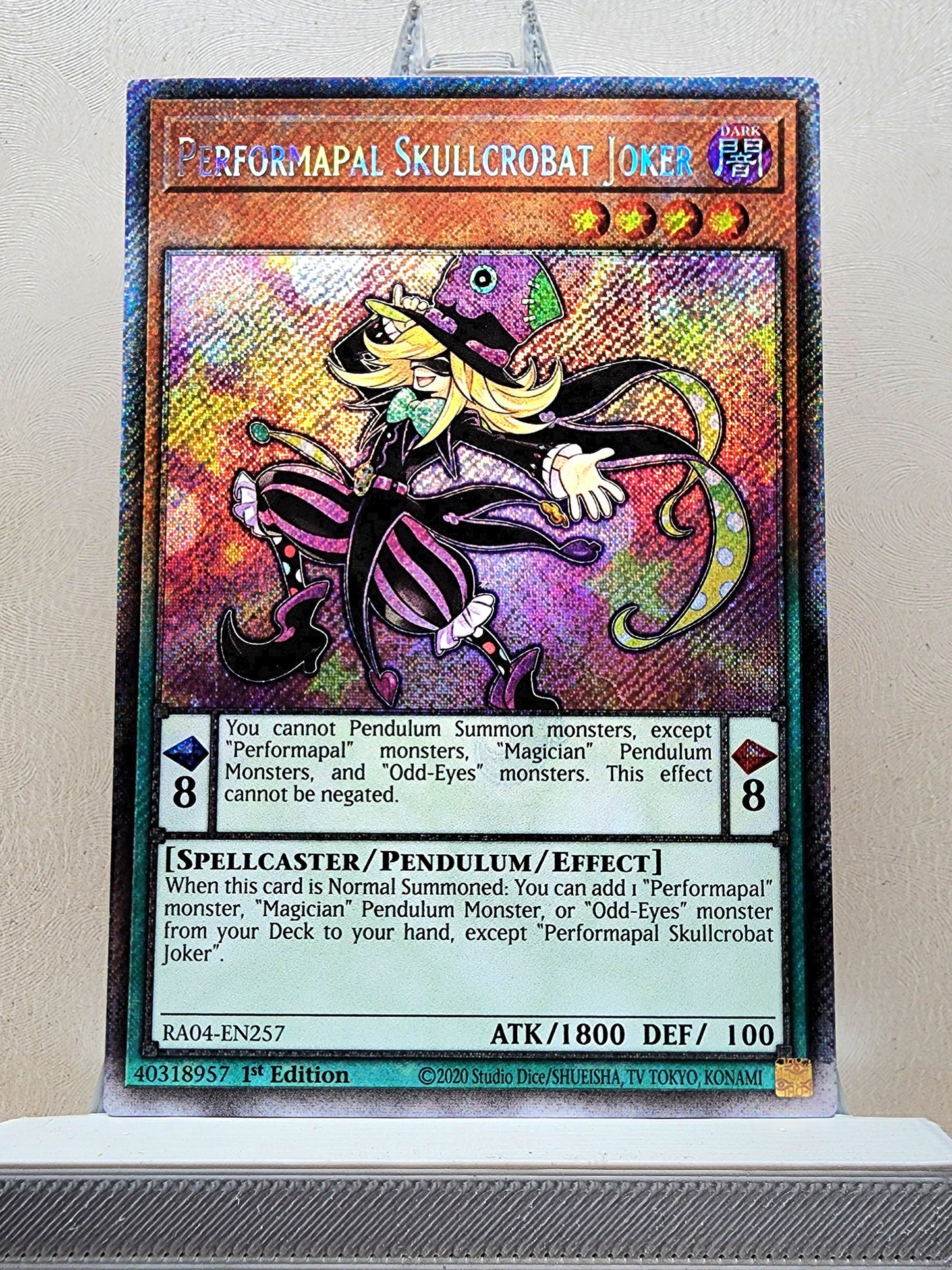 Yugioh! 1x Performapal Skullcrobat Joker (RA04 - Platinum Secret Rare) 1st Edition