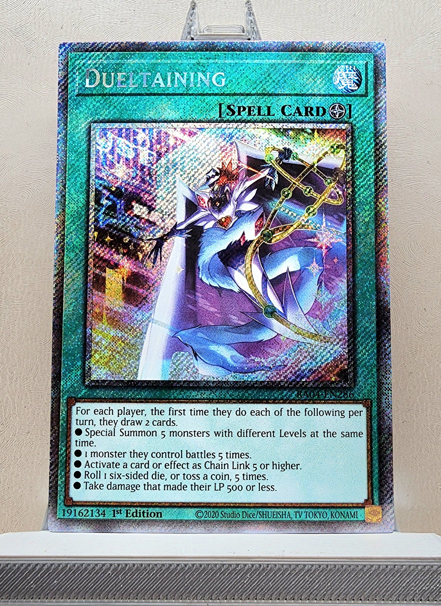 Yugioh! 1x Dueltaining (RA04 - Platinum Secret Rare) 1st Edition