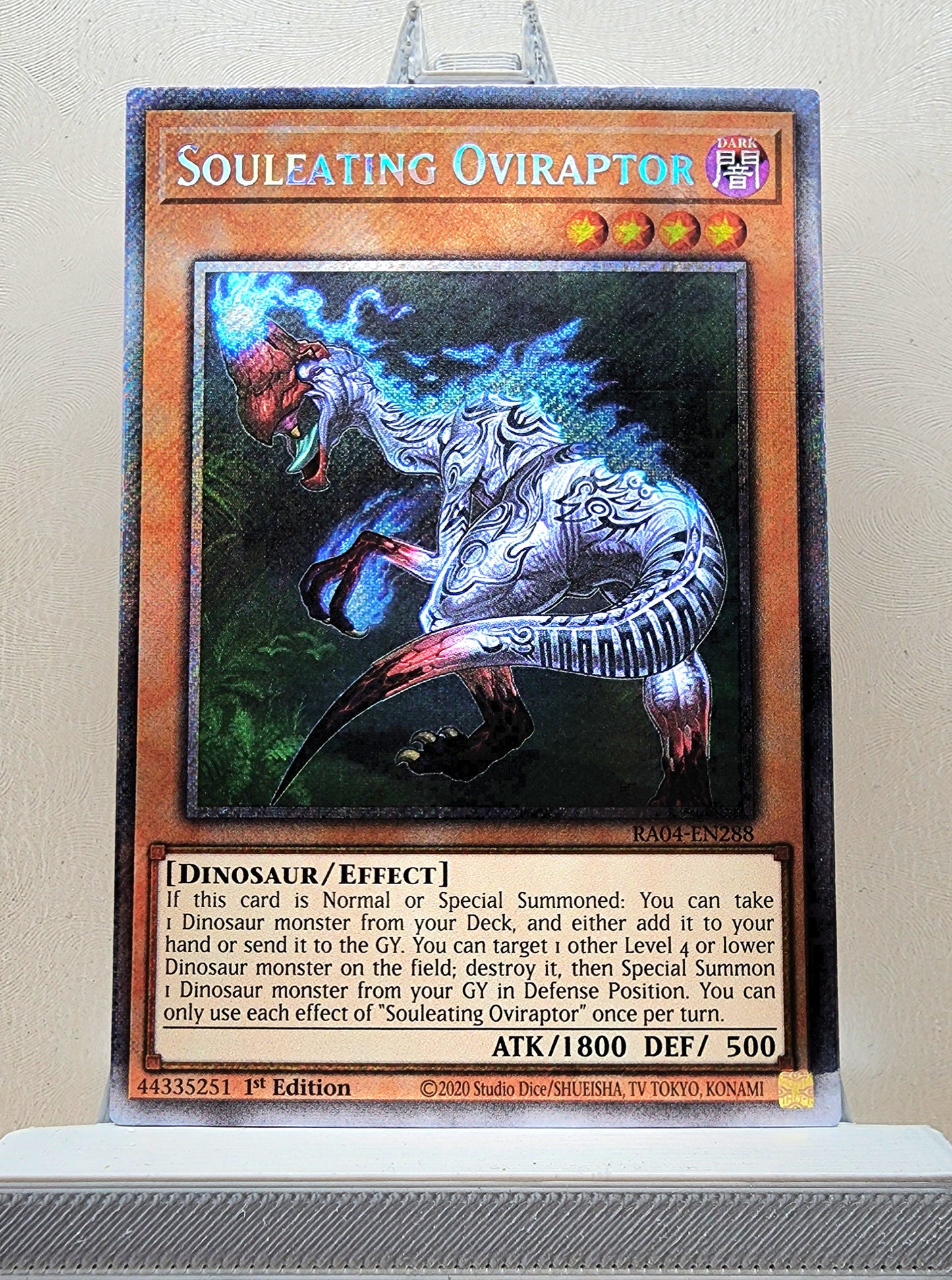 Yugioh! 1x Souleating Oviraptor (RA04 - Platinum Secret Rare) 1st Edition