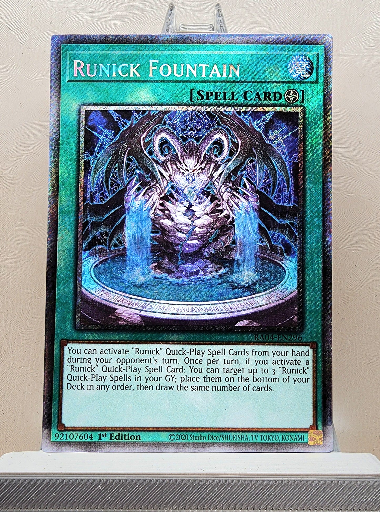 Yugioh! 1x Runick Fountain (RA04 - Platinum Secret Rare) 1st Edition