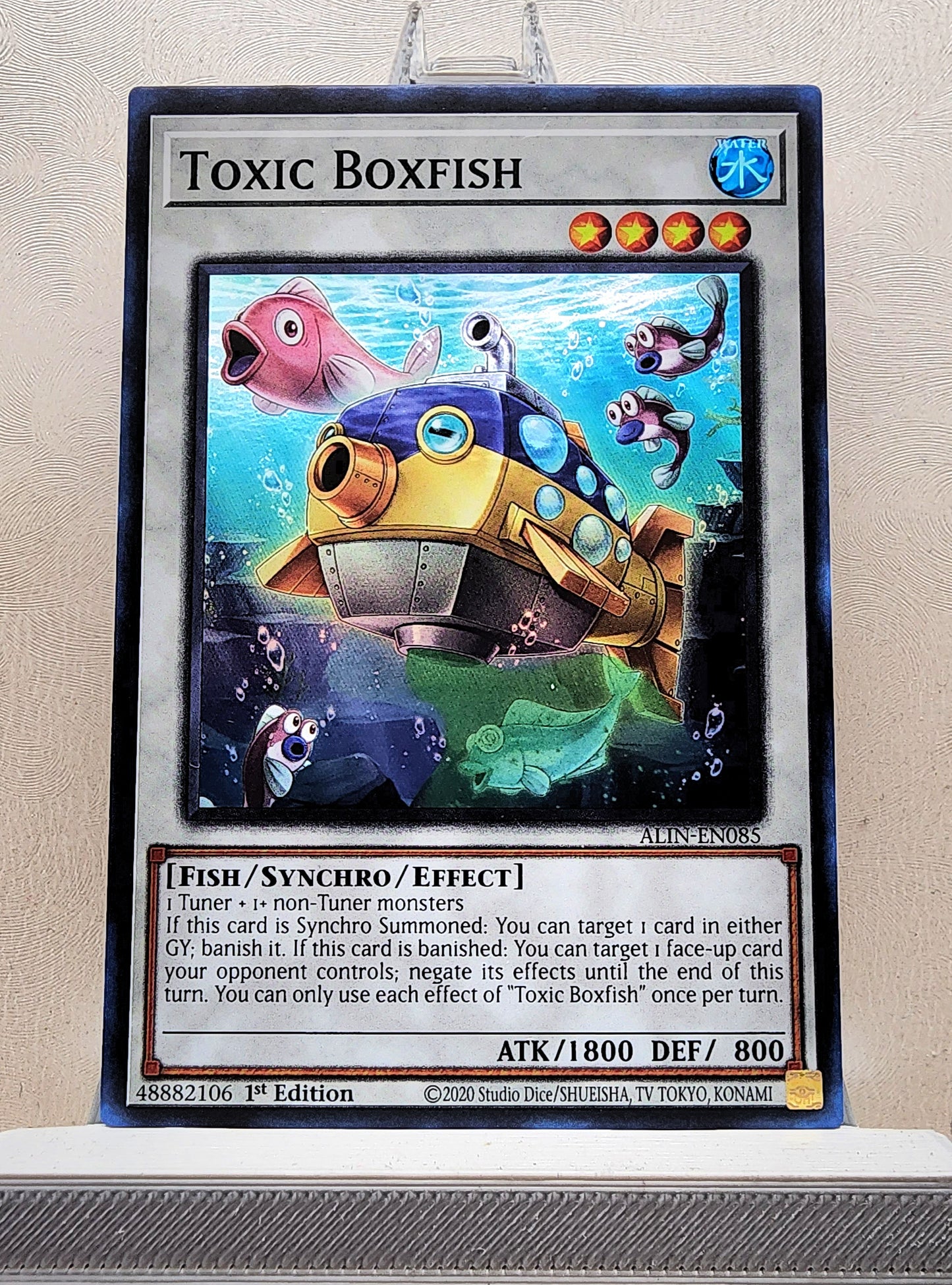 Yugioh! 1x Toxic Boxfish (ALIN - Super Rare) 1st Edition