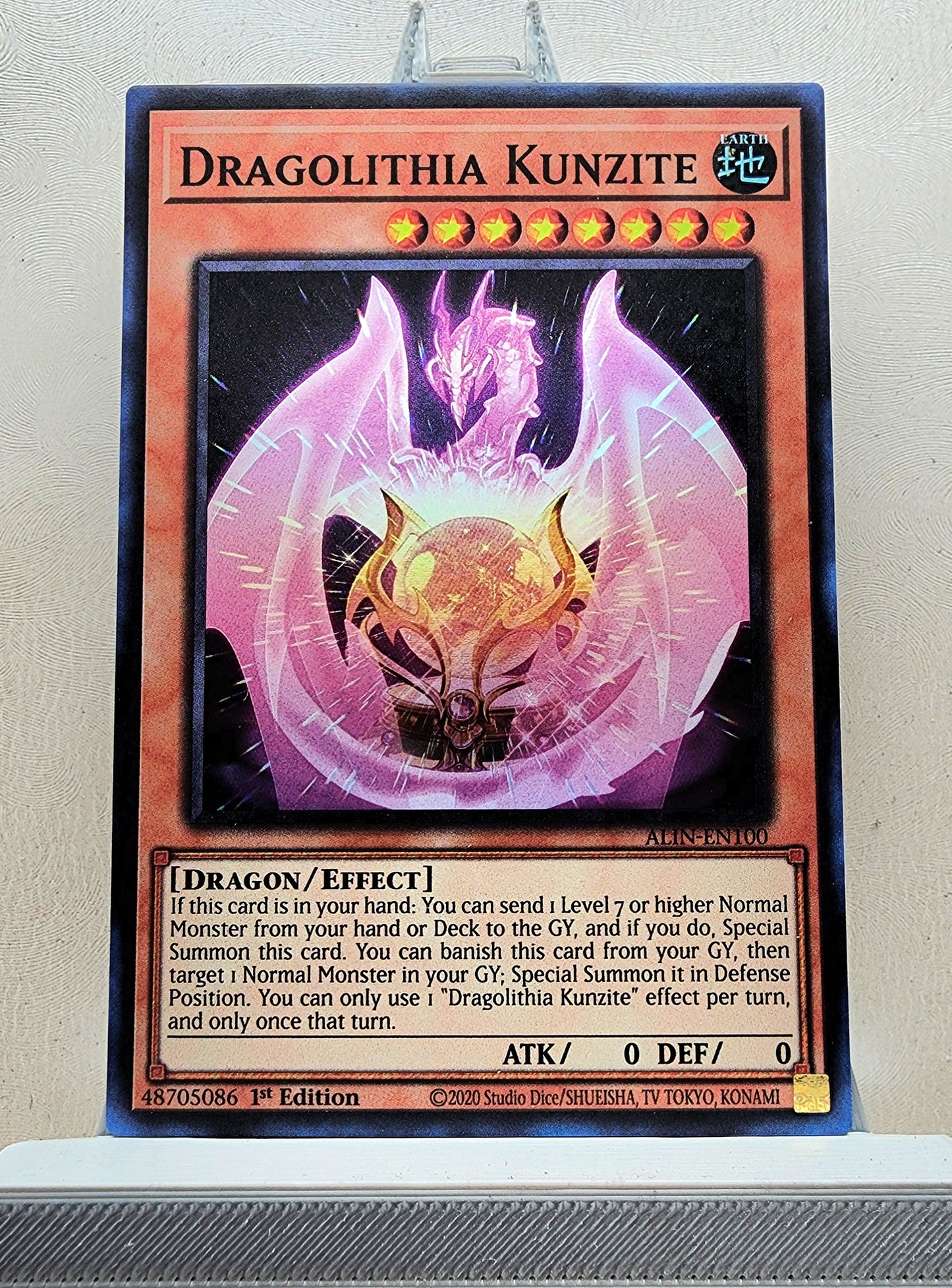 Yugioh! 1x Dragolithia Kunzite (ALIN - Super Rare) 1st Edition