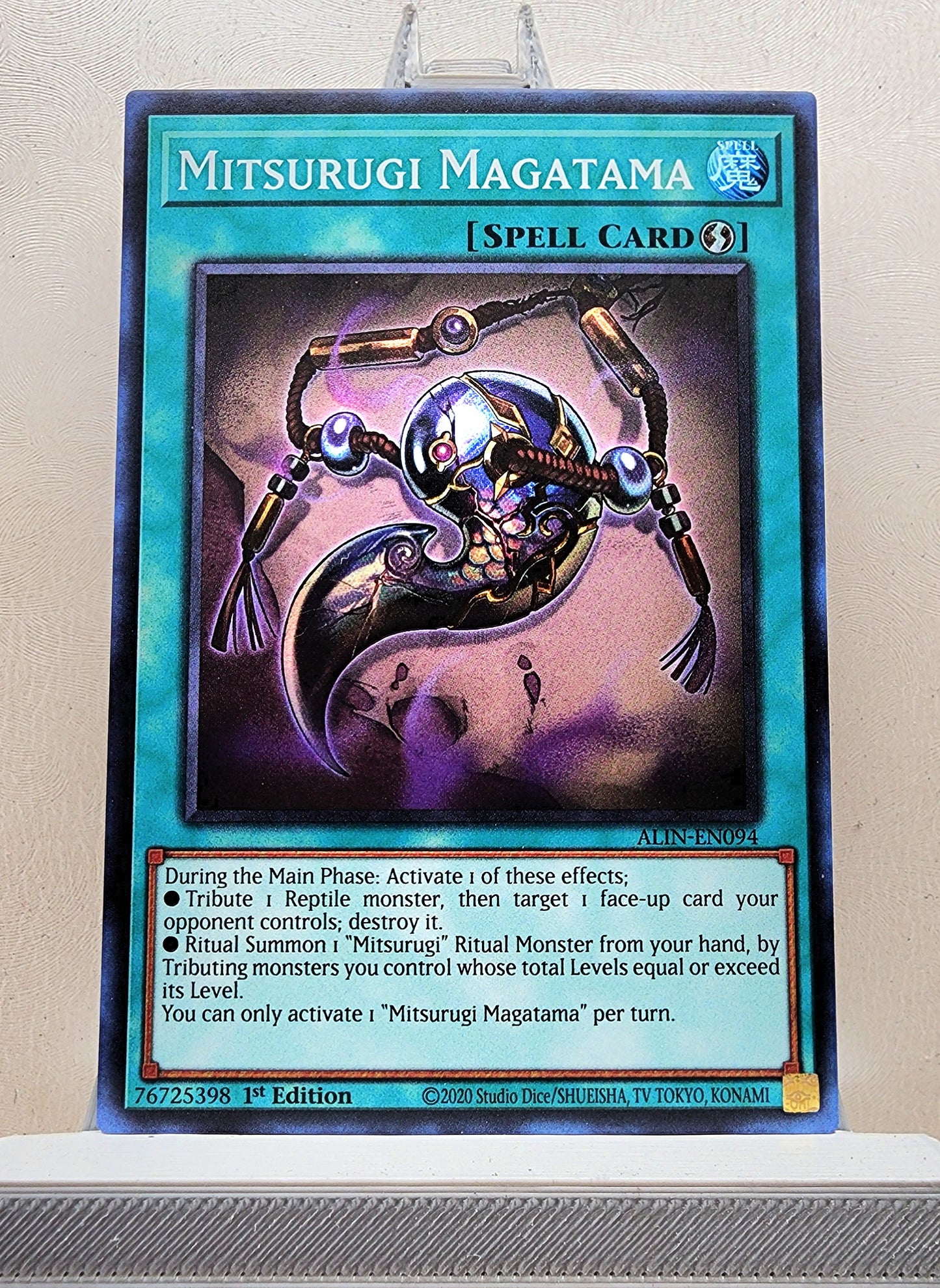 Yugioh! 1x Mitsurugi Magatama (ALIN - Super Rare) 1st Edition