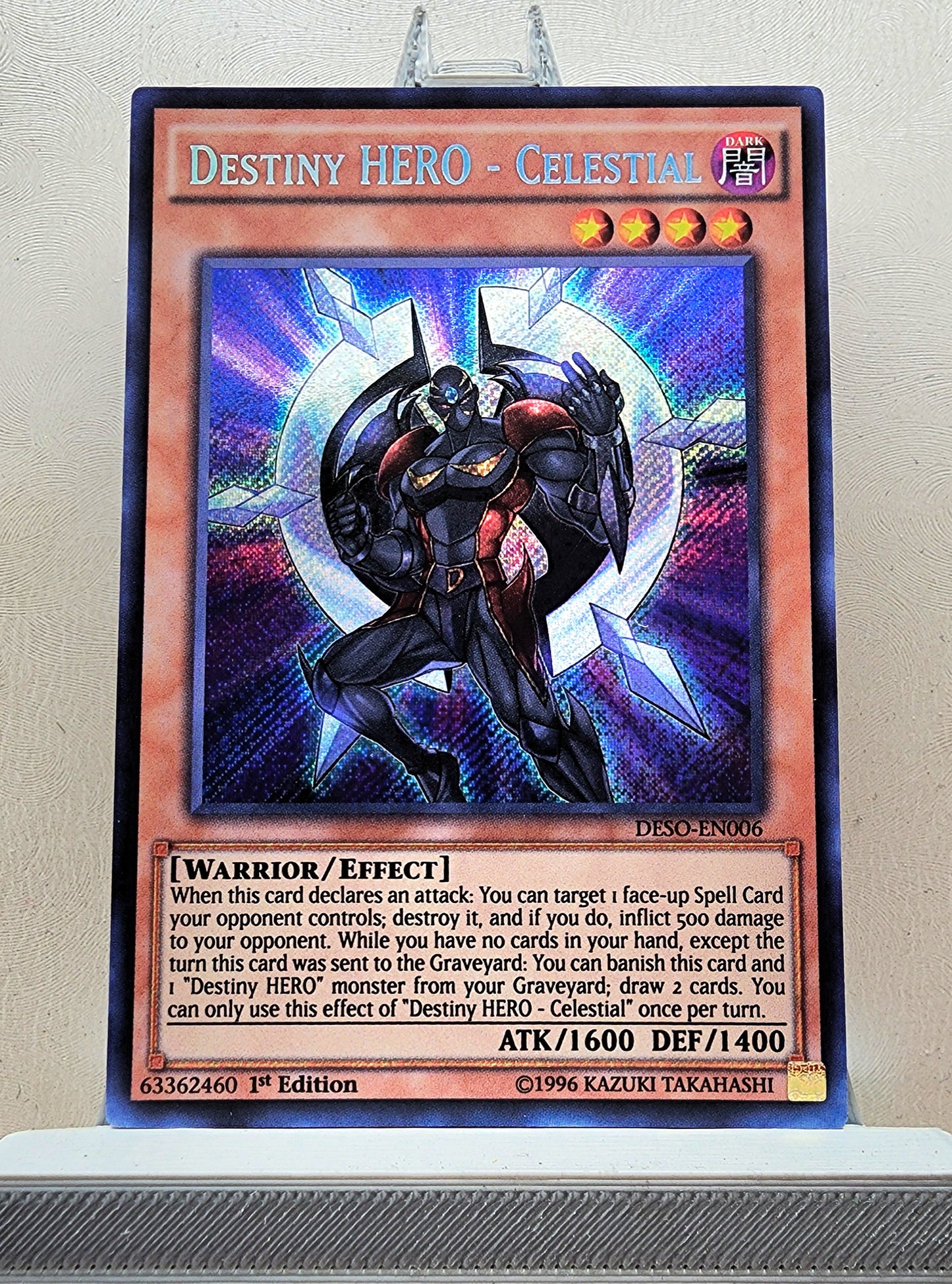 Yugioh! 1x Destiny HERO - Celestial (DESO - Secret Rare) 1st Edition