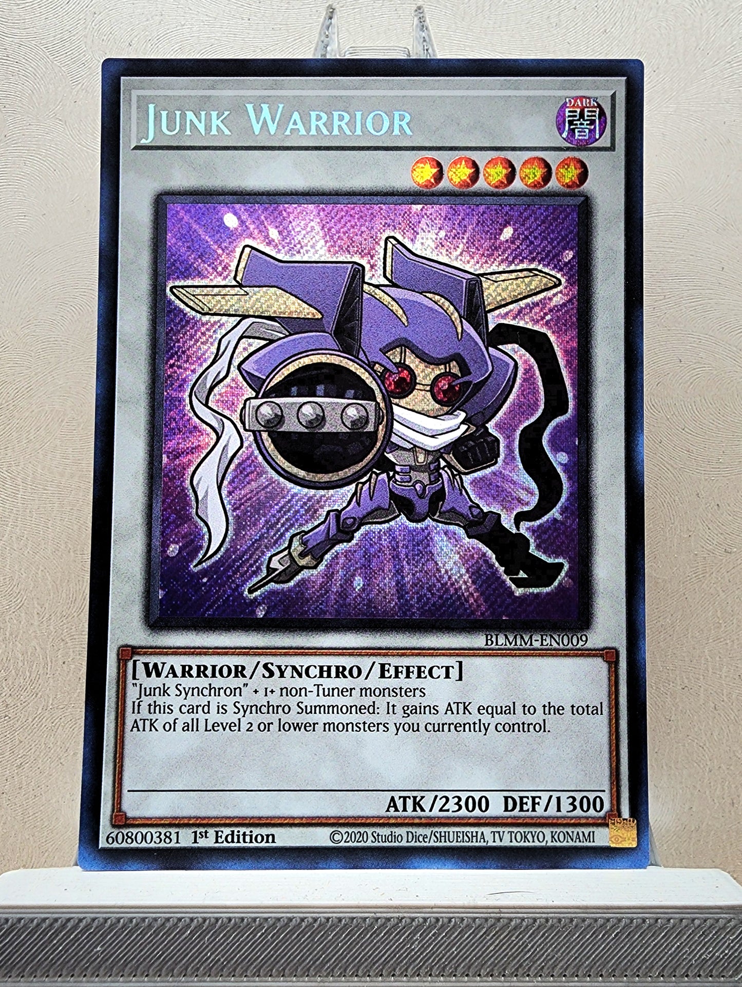 Yugioh! 1x Junk Warrior Chibi Artwork (BLMM - Secret Rare) 1st Edition