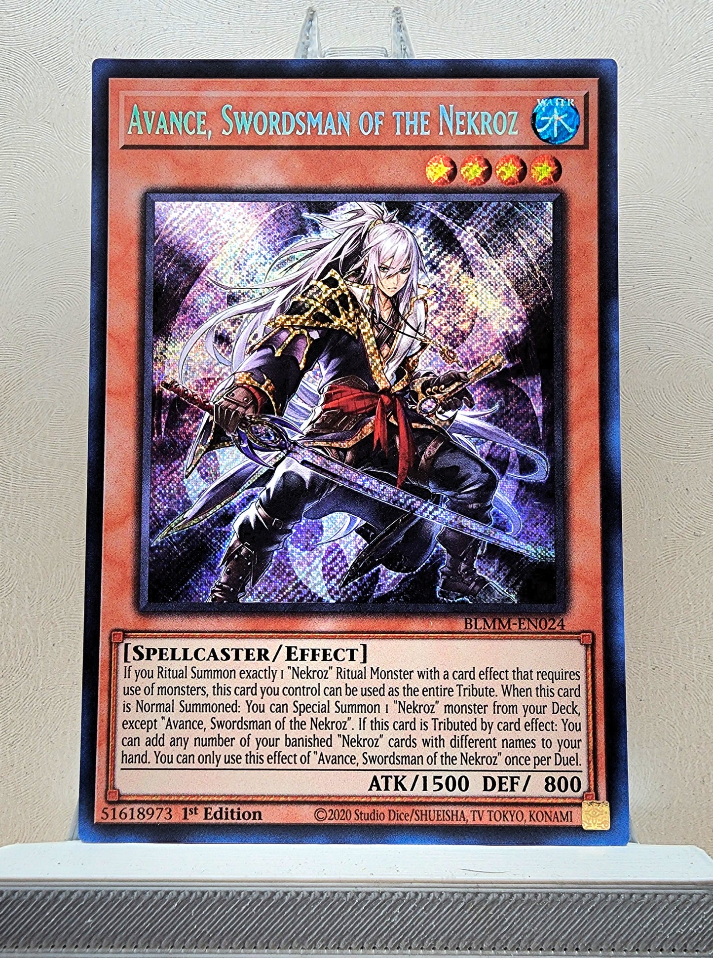 Yugioh! 1x Avance, Swordsman of the Nekroz (BLMM - Secret Rare) 1st Edition