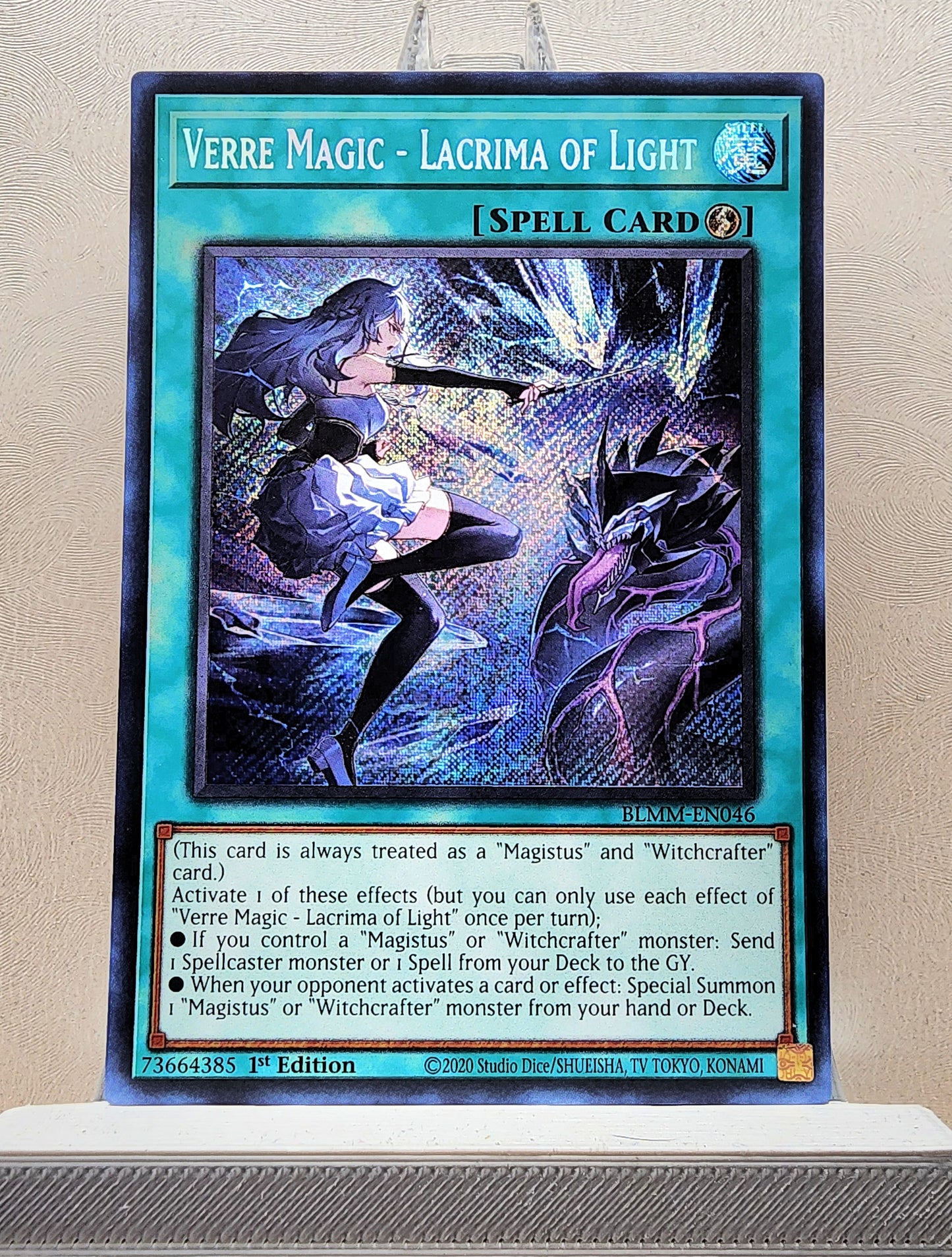 Yugioh! 1x Verre Magic - Lacrima of Light (BLMM - Secret Rare) 1st Edition