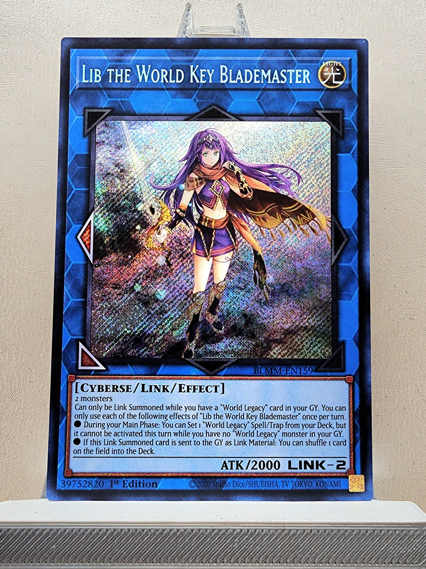 Yugioh! 1x Lib the World Key Blademaster (BLMM - Secret Rare) 1st Edition