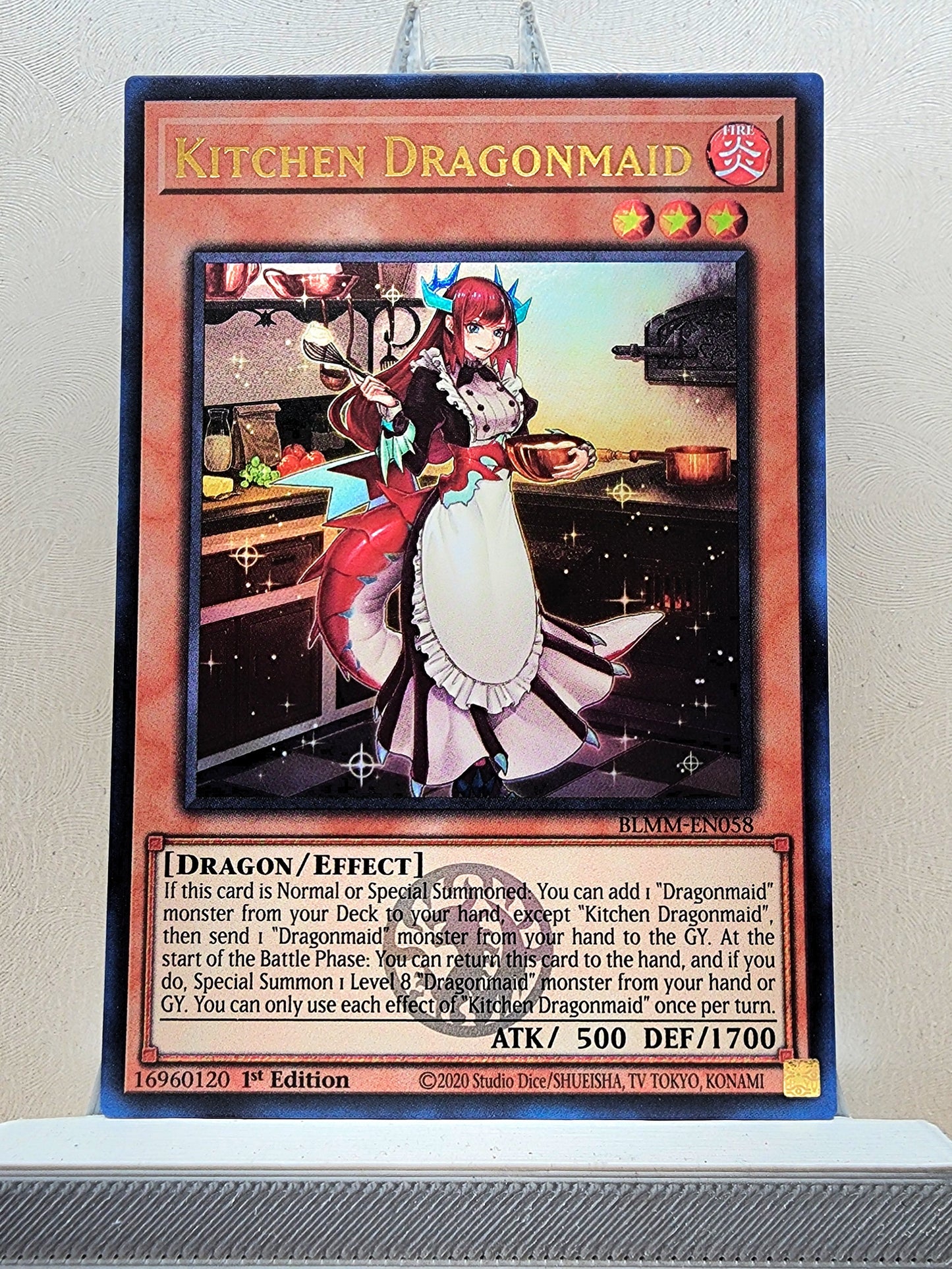 Yugioh! 1x Kitchen Dragonmaid (BLMM - Emblazoned Ultra Rare) 1st Edition