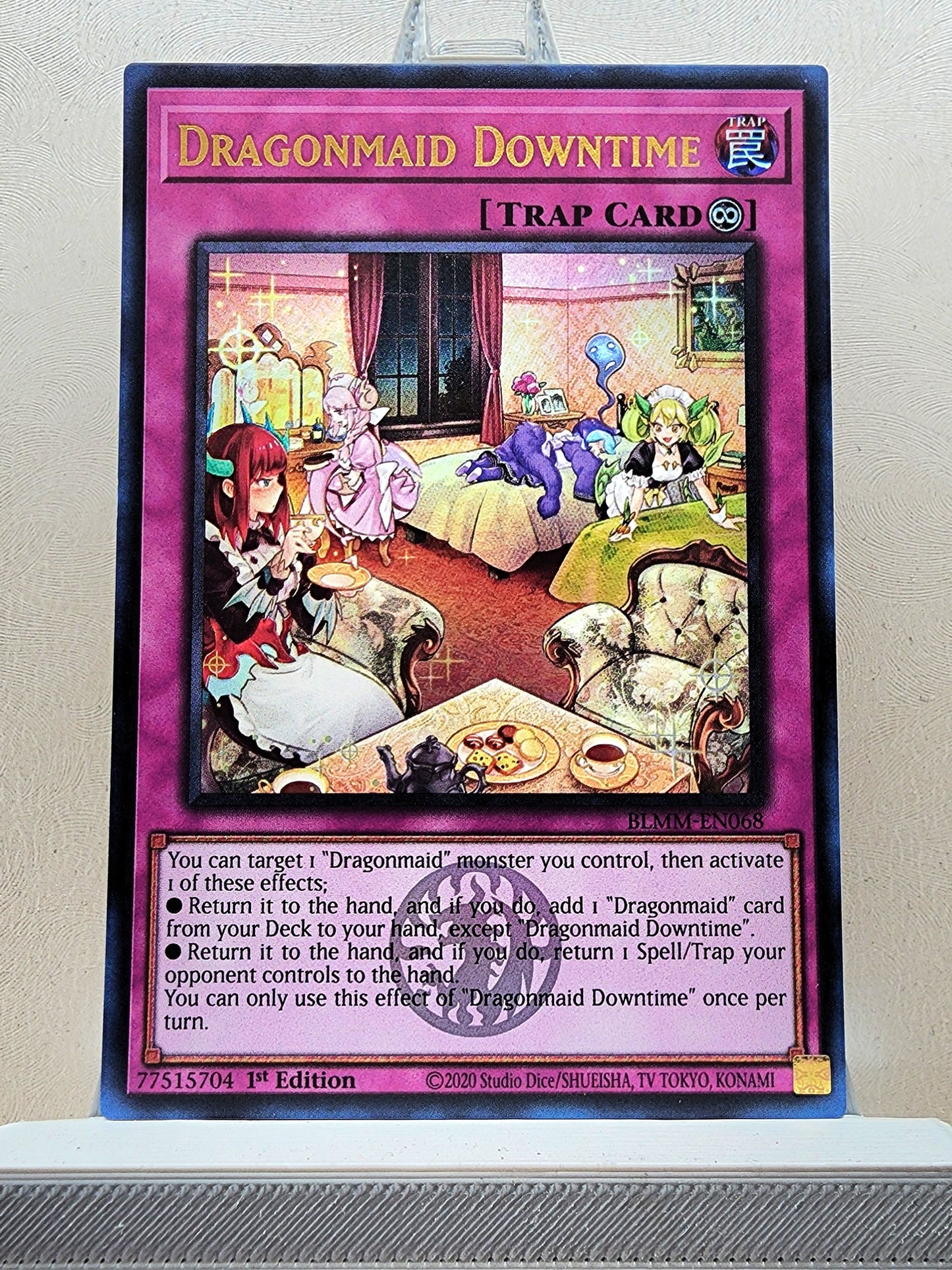 Yugioh! 1x Dragonmaid Downtime (BLMM - Emblazoned Ultra Rare) 1st Edition