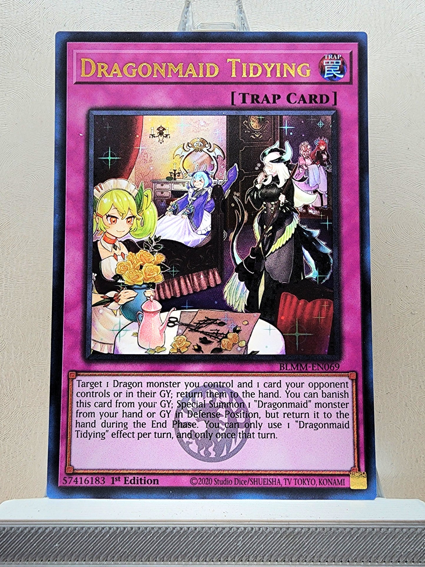 Yugioh! 1x Dragonmaid Tidying (BLMM - Emblazoned Ultra Rare) 1st Edition