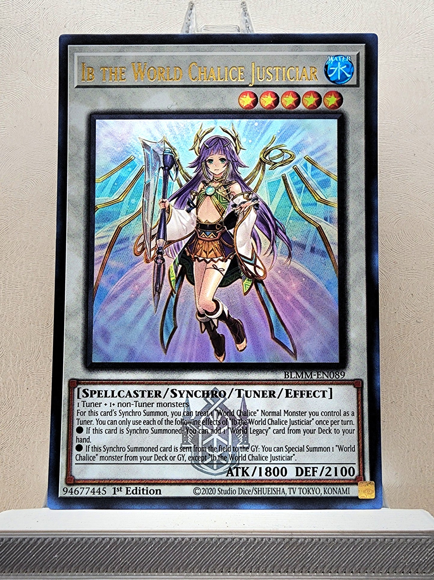 Yugioh! 1x Ib the World Chalice Justiciar (BLMM - Emblazoned Ultra Rare) 1st Edition