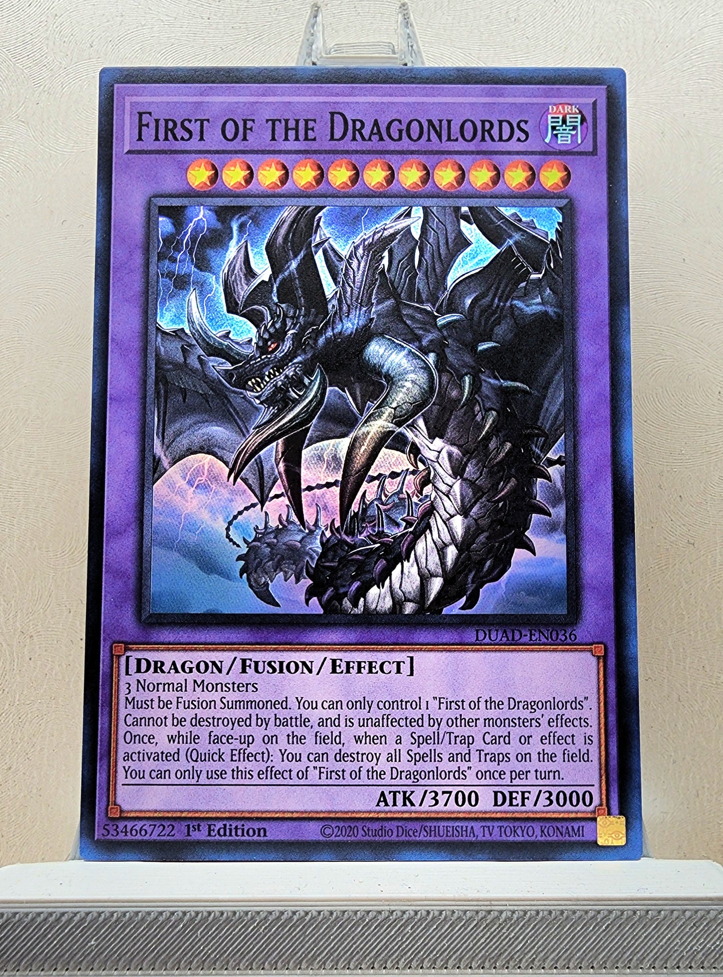 Yugioh! 1x First of the Dragonlords (DUAD - Super Rare) 1st Edition