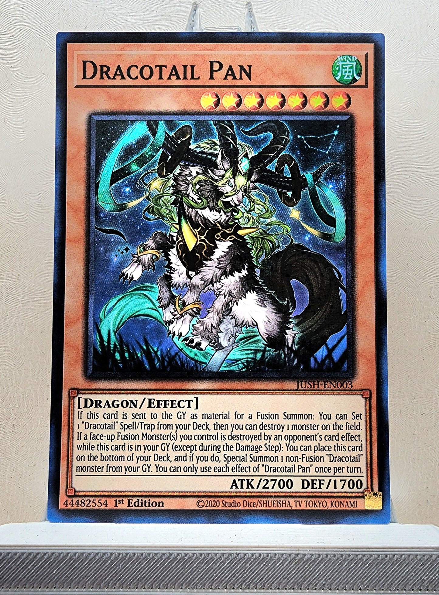 Yugioh! 1x Dracotail Pan (JUSH - Super Rare) 1st Edition