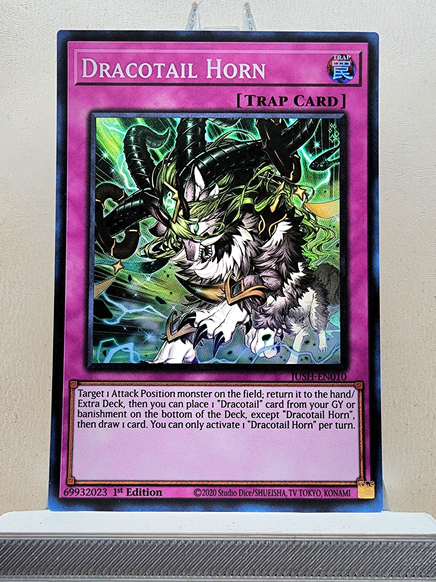 Yugioh! 1x Dracotail Horn (JUSH - Super Rare) 1st Edition