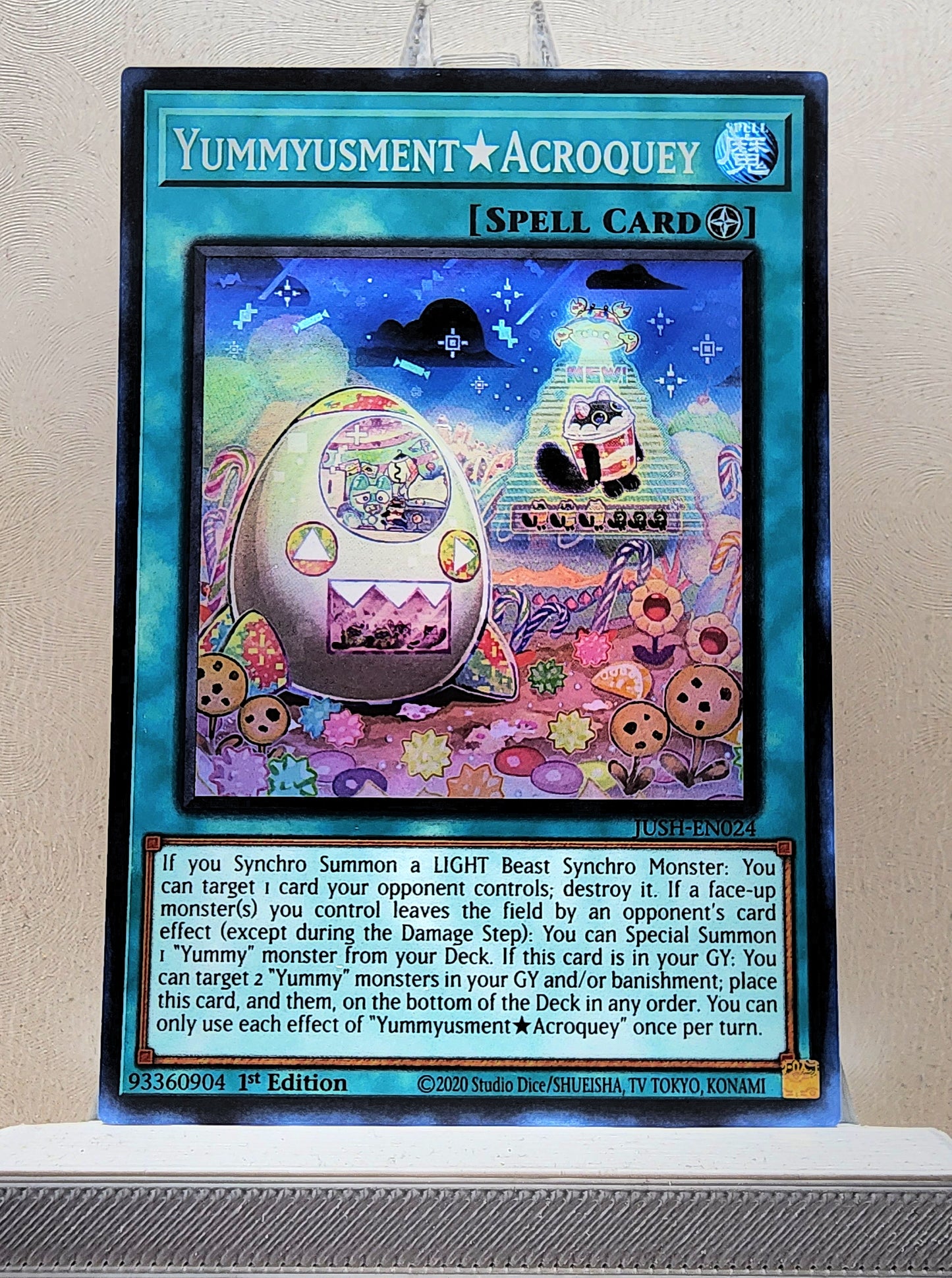 Yugioh! 1x Yummyusment★Acroquey (JUSH - Super Rare) 1st Edition