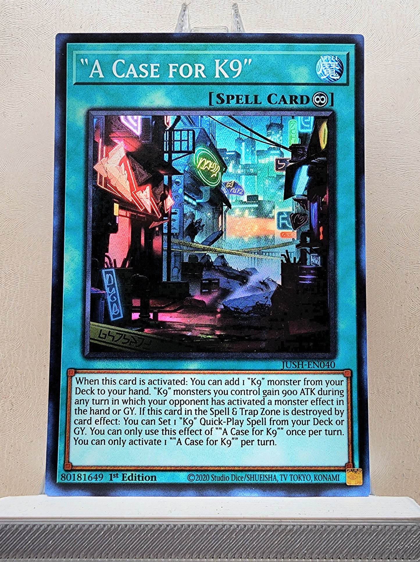 Yugioh! 1x A Case for K9 (JUSH - Super Rare) 1st Edition