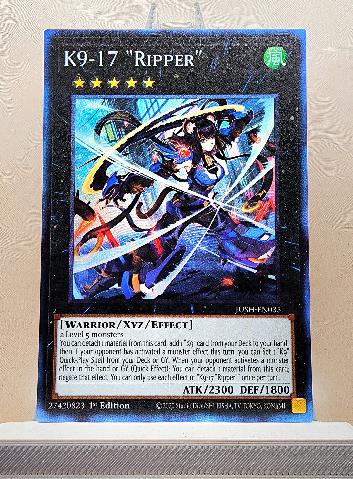 Yugioh! 1x K9-17 "Ripper" (JUSH - Collectors Rare) 1st Edition