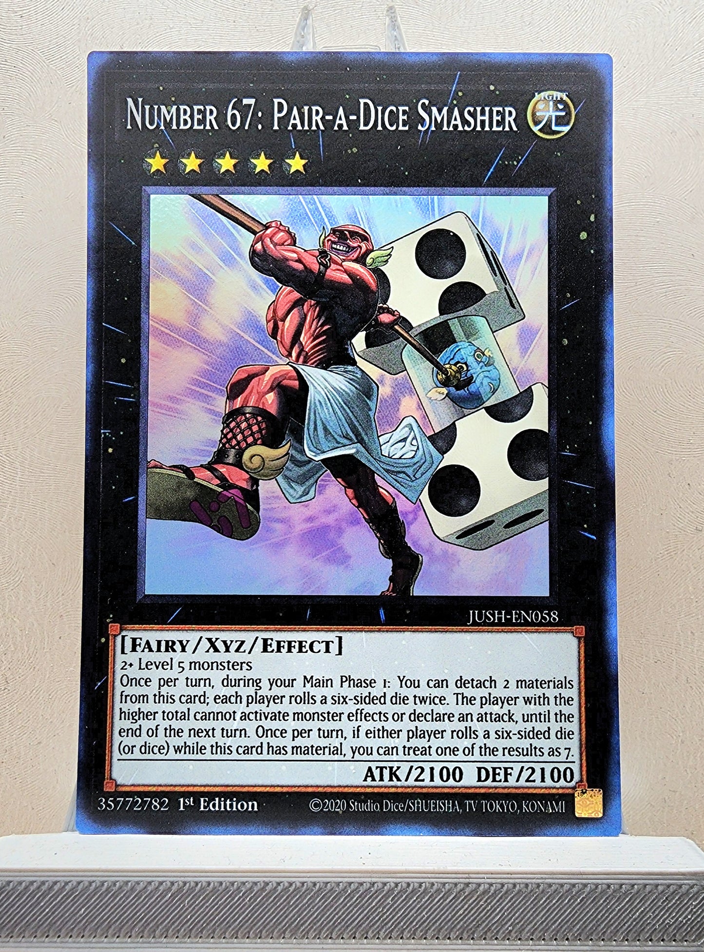 Yugioh! 1x Number 67: Pair-a-Dice Smasher (JUSH - Super Rare) 1st Edition