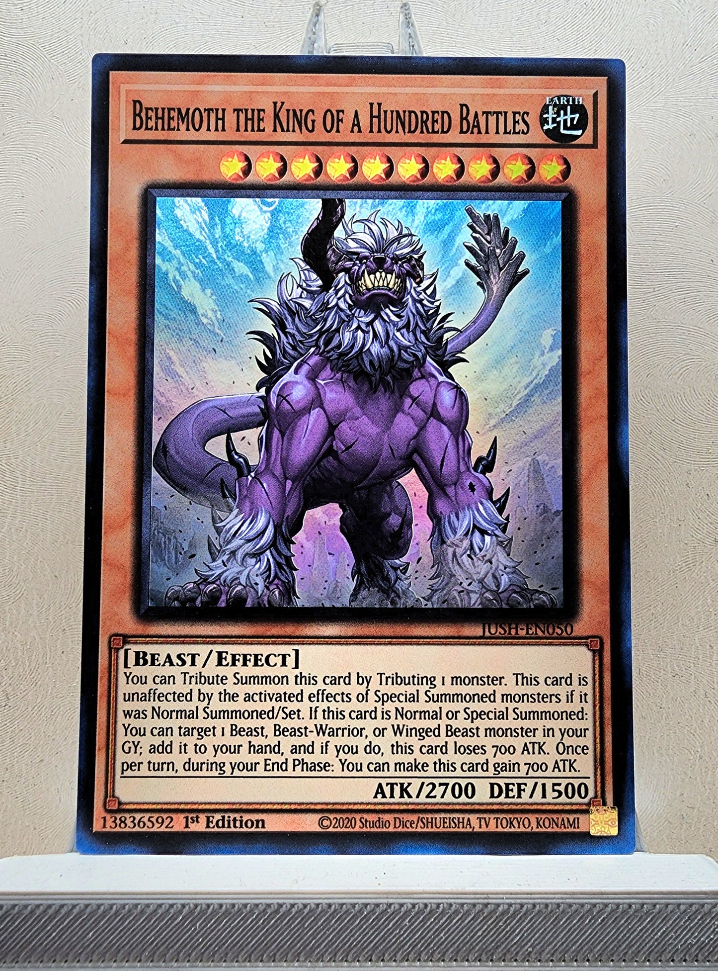 Yugioh! 1x Behemoth the King of a Hundred Battles (JUSH - Super Rare) 1st Edition